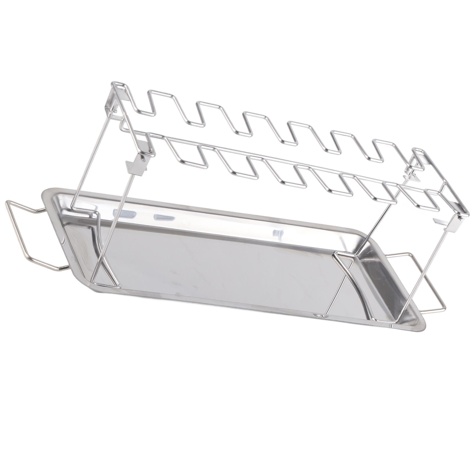 Chicken Leg Grill Rack with Drip Pan Stainless Steel Roaster Stand Barbecue view 5