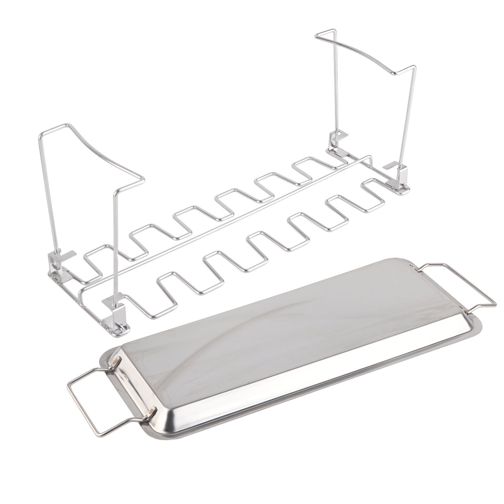 Chicken Leg Grill Rack with Drip Pan Stainless Steel Roaster Stand Barbecue view 8