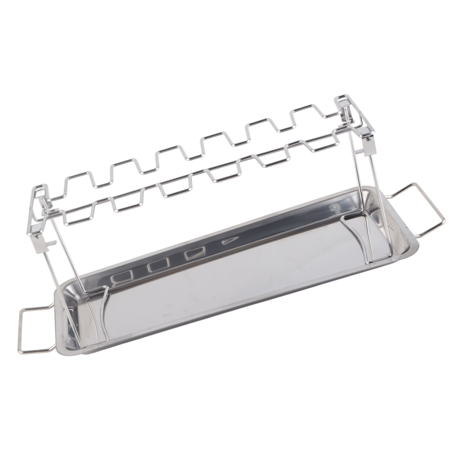 Chicken Leg Grill Rack with Drip Pan Stainless Steel Roaster Stand Barbecue view 9