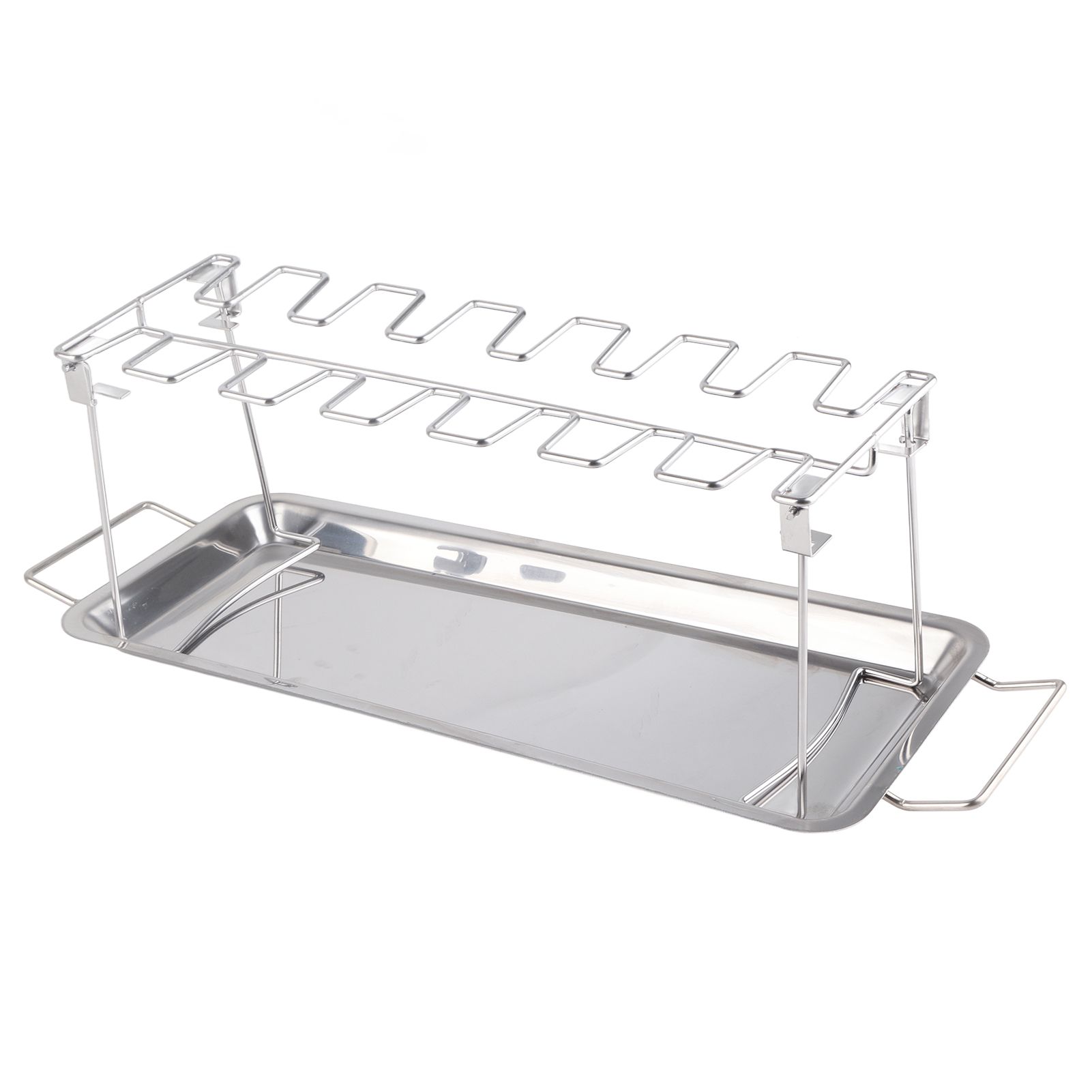 Chicken Leg Grill Rack with Drip Pan Stainless Steel Roaster Stand Barbecue view 10