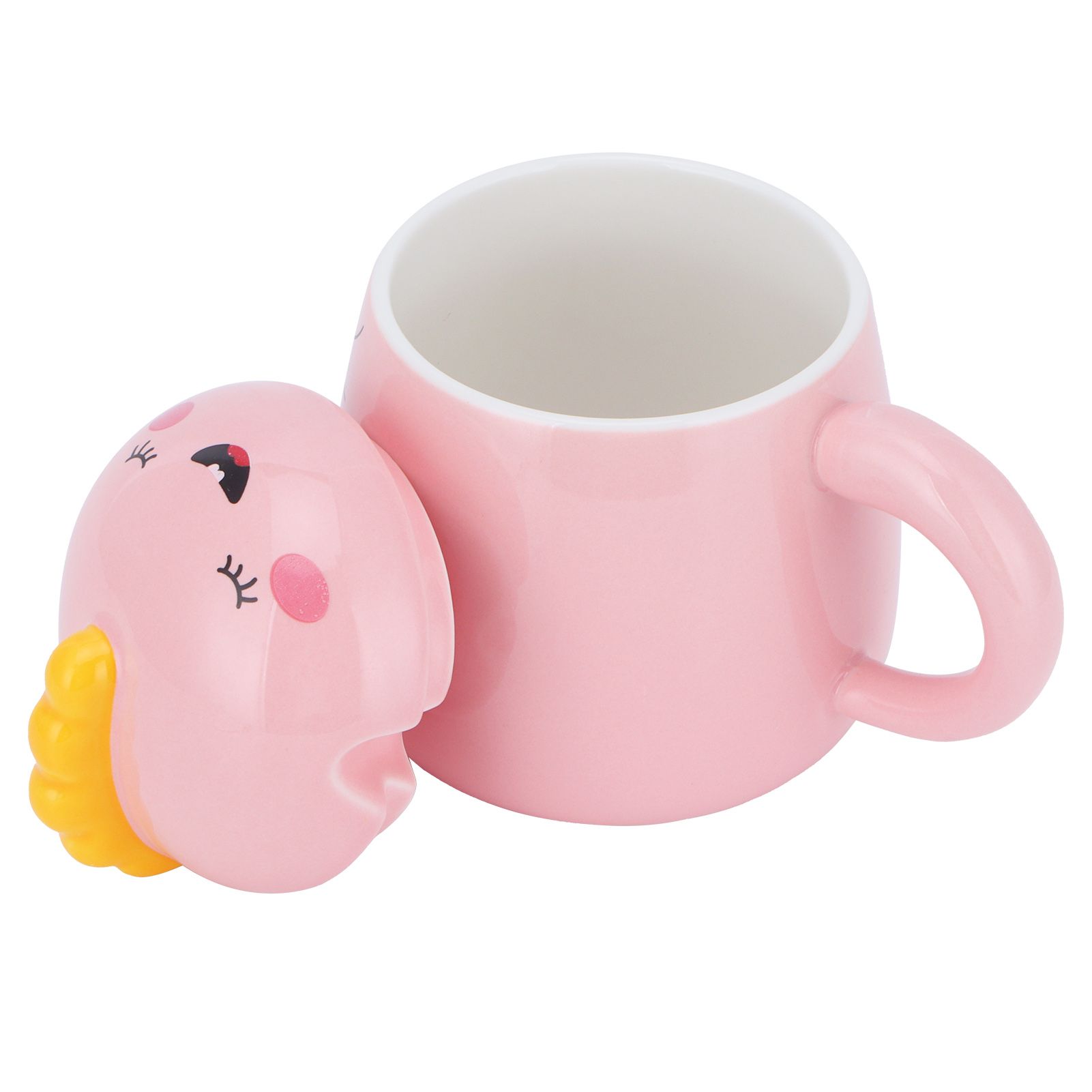 450ml Cute Ceramic Cup with Lid Spoon Water Cup Coffee Mug Girl Gift for Home view 4