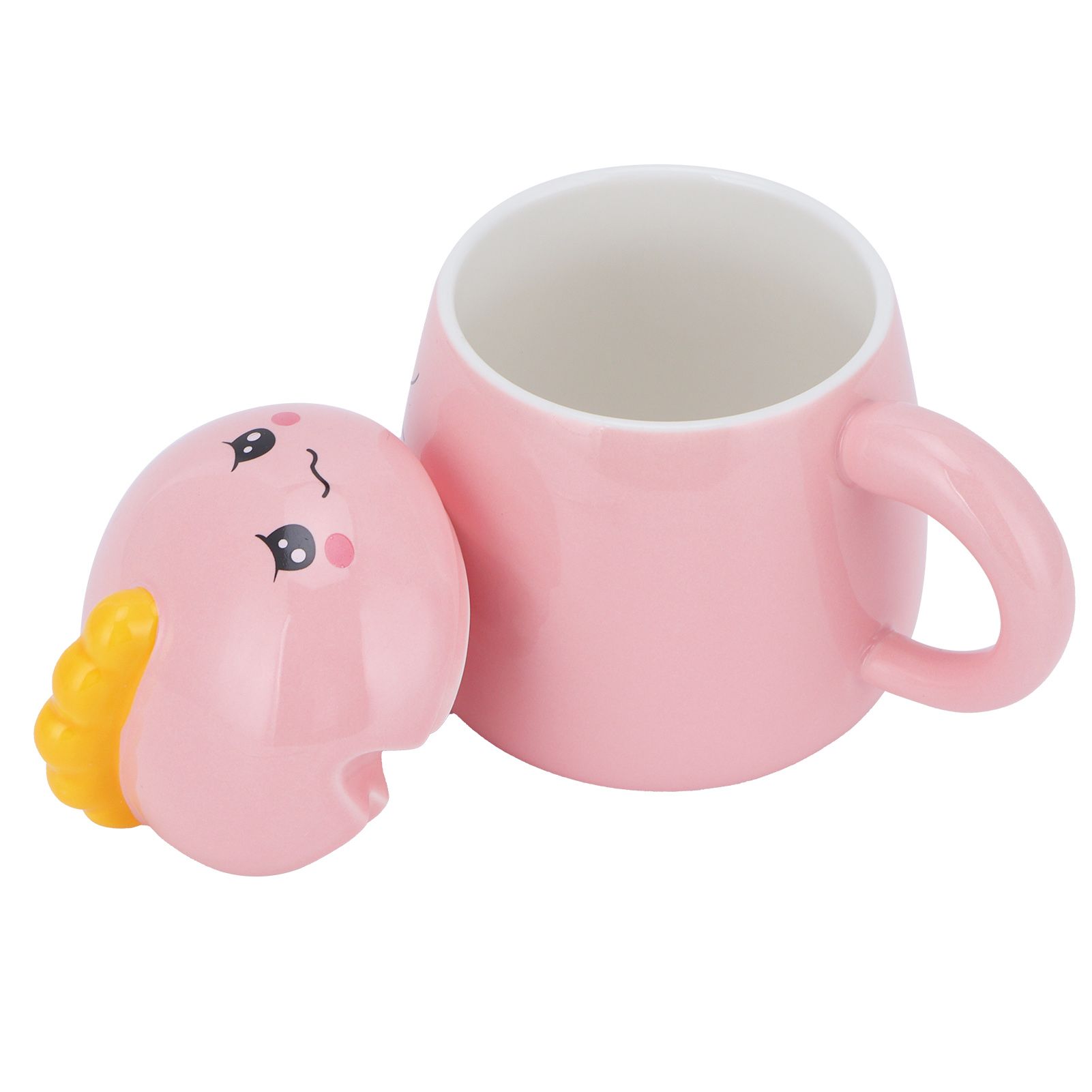 450ml Cute Ceramic Cup with Lid Spoon Water Cup Coffee Mug Girl Gift for Home view 4