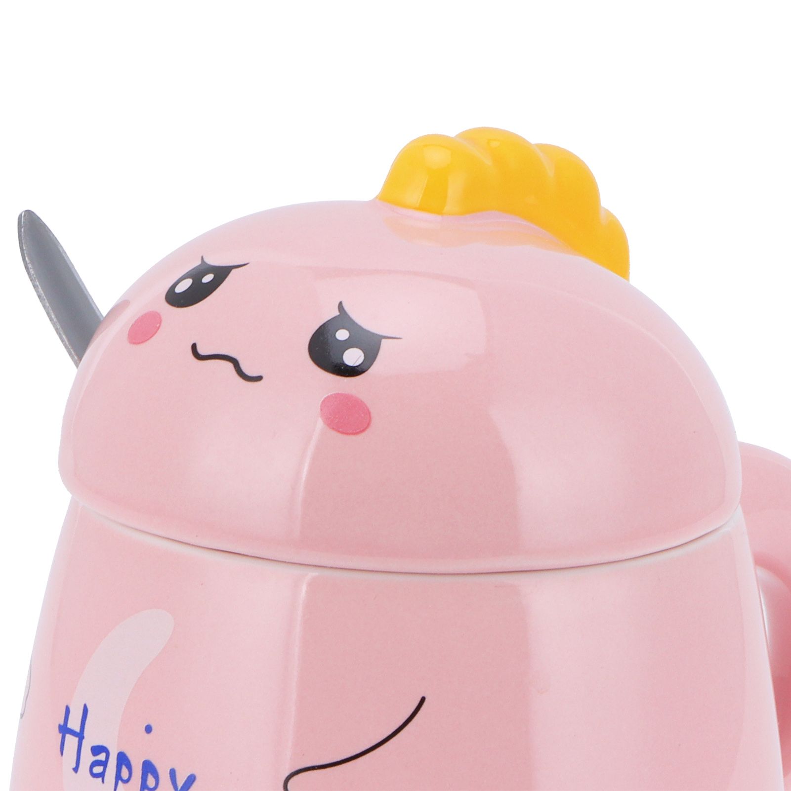 450ml Cute Ceramic Cup with Lid Spoon Water Cup Coffee Mug Girl Gift for Home view 13