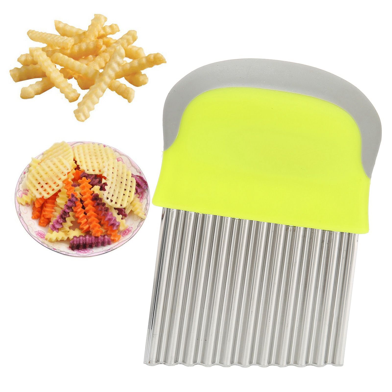 Wavy Cutter Onions Fruits Chip Cutter Potatoes French Fries Slicing Knife for view 12