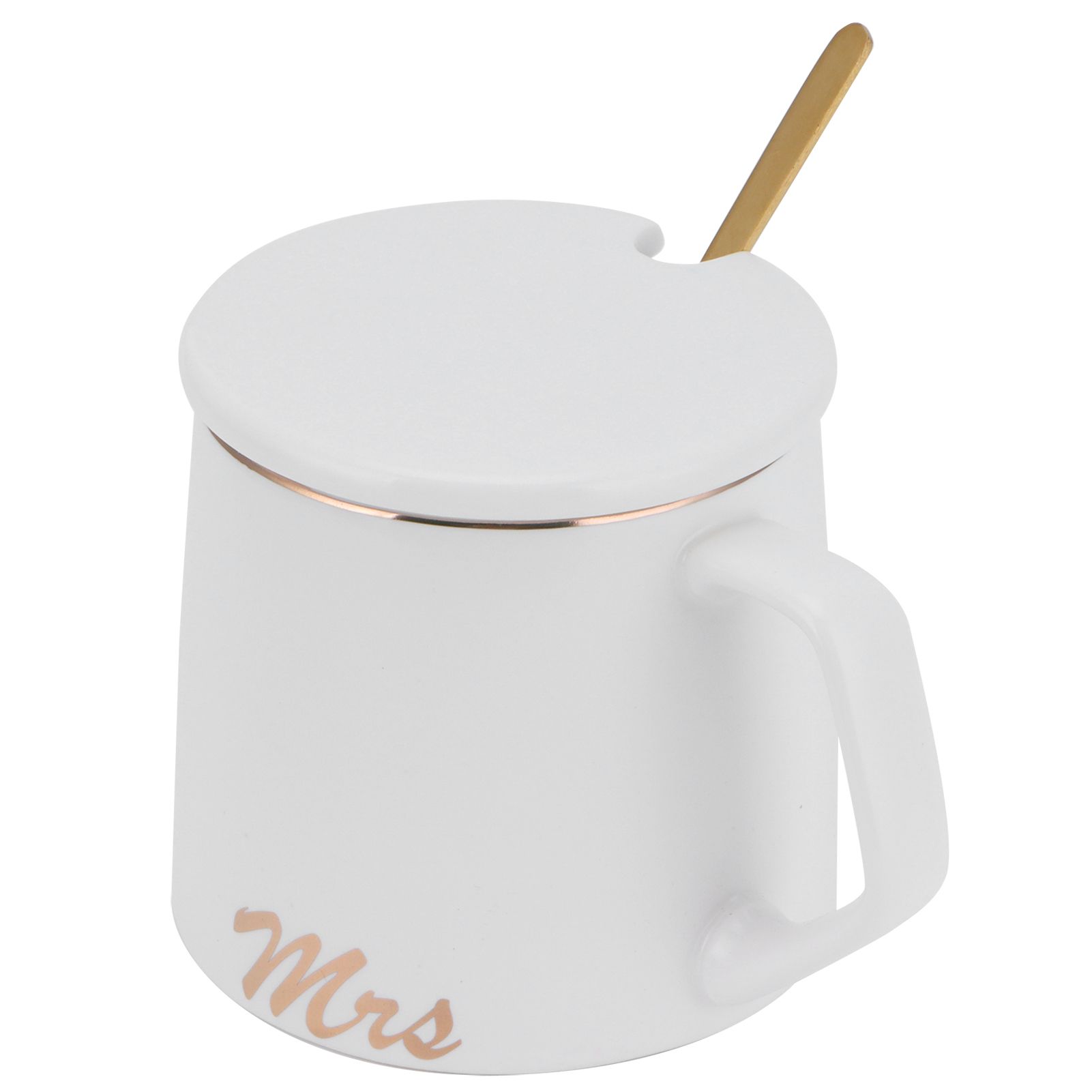 320ml Fashon Ceramic Cup Coffee Mug Cup with Lid Spoon Present Gift for Home view 2