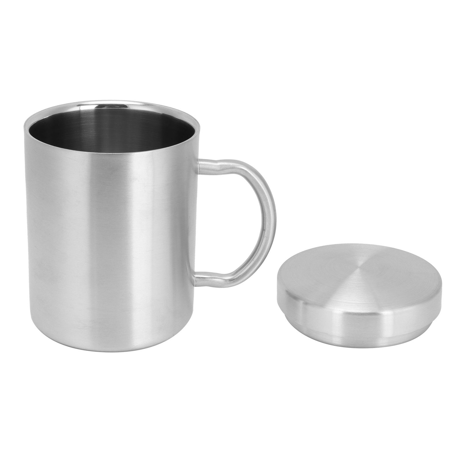 Stainless Steel Mug with Handle Lid DoubleLayer Heat Insulation Cup Beer Mug
