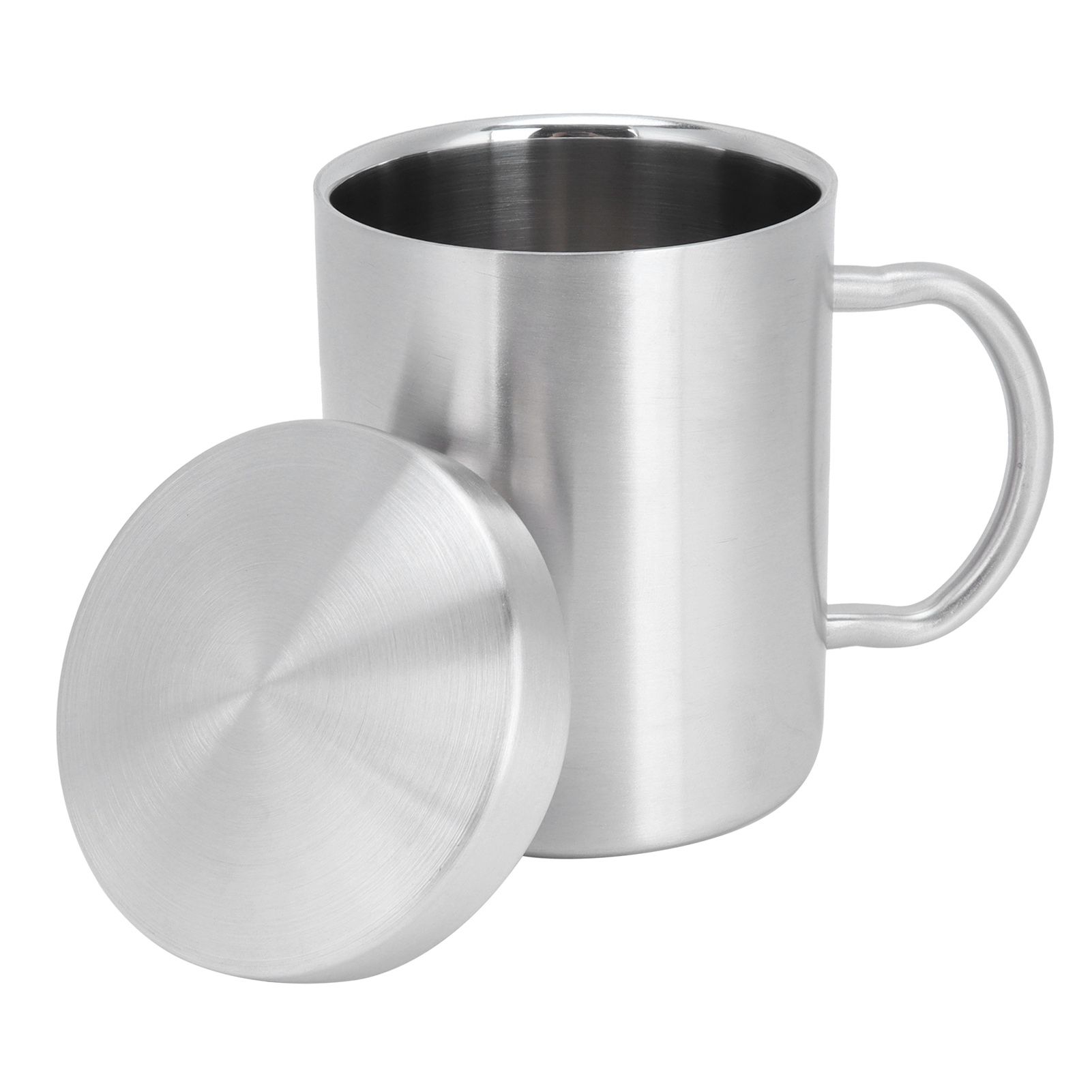 Stainless Steel Mug with Handle Lid DoubleLayer Heat Insulation Cup Beer Mug view 2