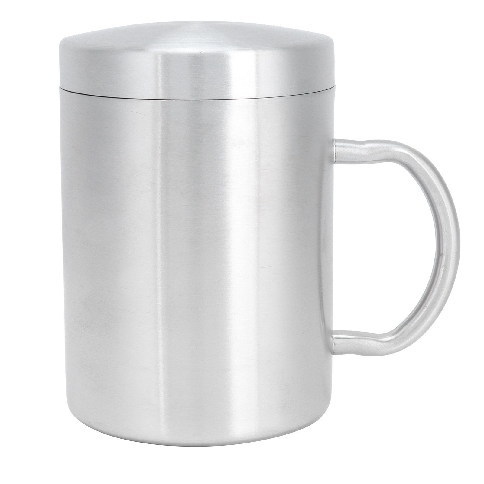 Stainless Steel Mug with Handle Lid DoubleLayer Heat Insulation Cup Beer Mug view 3