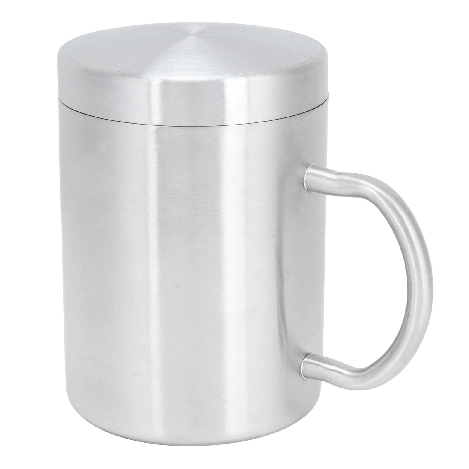 Stainless Steel Mug with Handle Lid DoubleLayer Heat Insulation Cup Beer Mug view 4