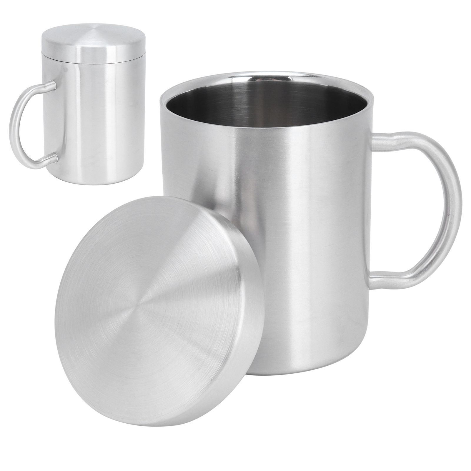 Stainless Steel Mug with Handle Lid DoubleLayer Heat Insulation Cup Beer Mug view 10