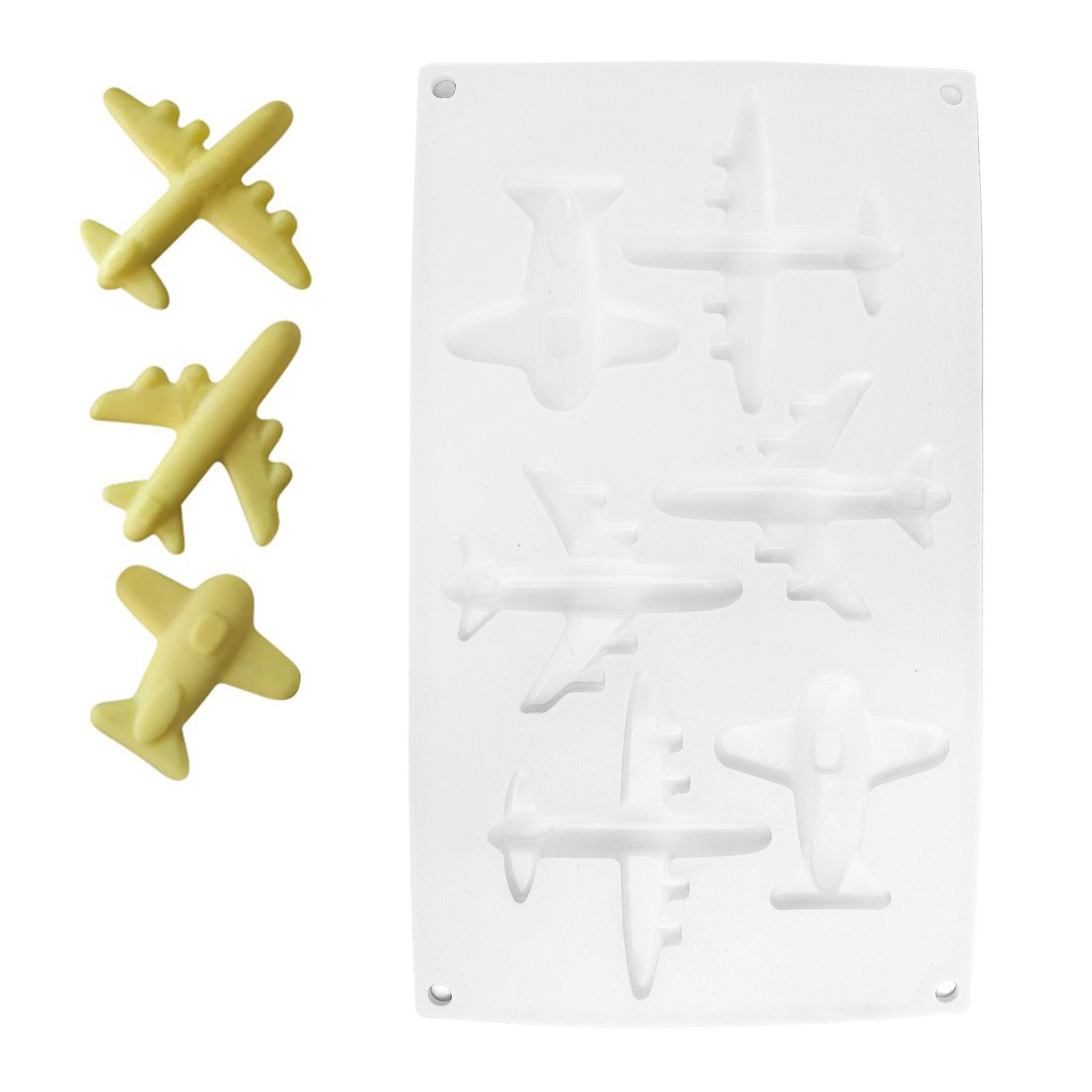 6 Grid Airplane Shape Mold Silicone Baking Chocolate Cake Decoration Mold for view 11