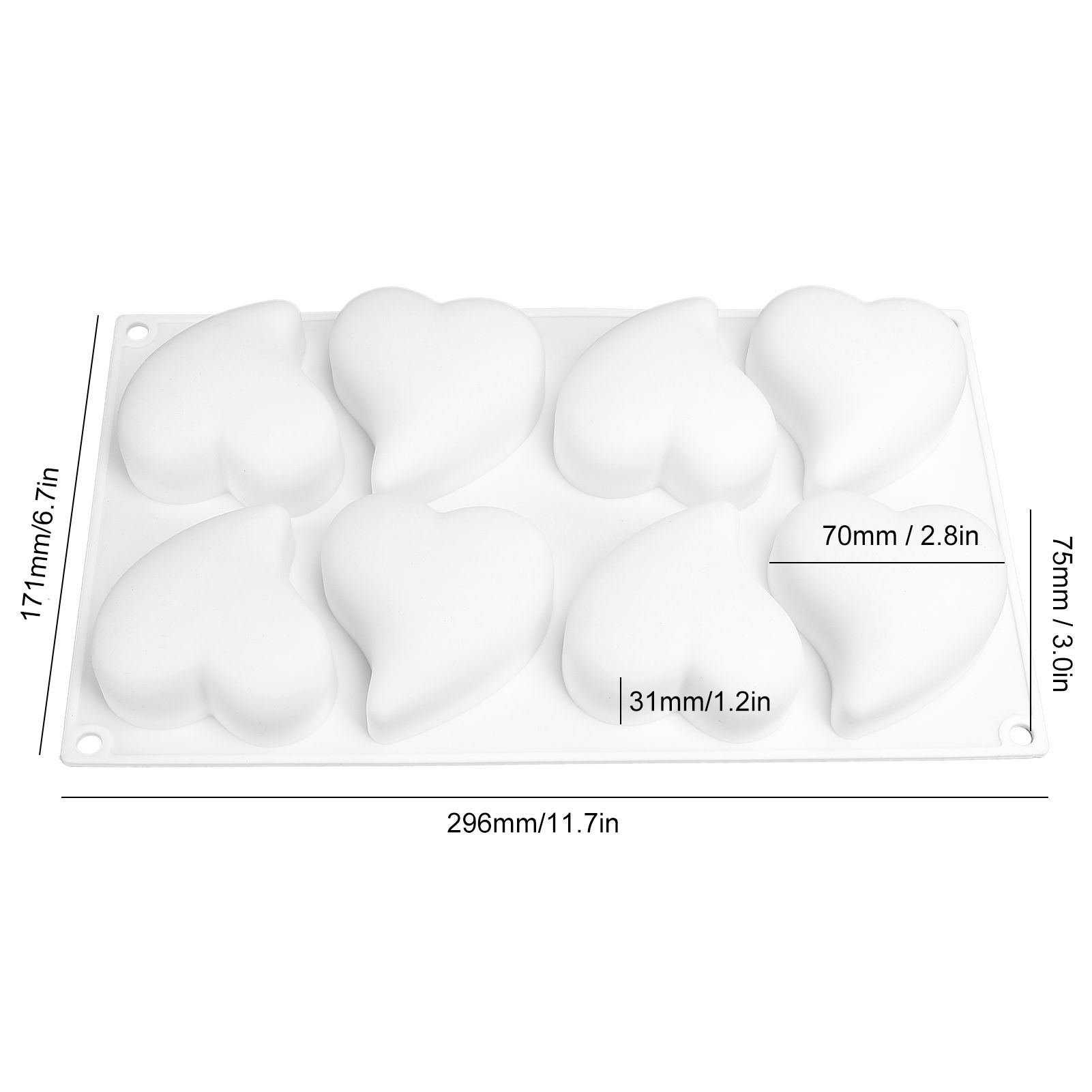 8 Grid Mold Heart Shape Silicone Cake Mousse Mold for Baking Dessert Kitchen Home view 15
