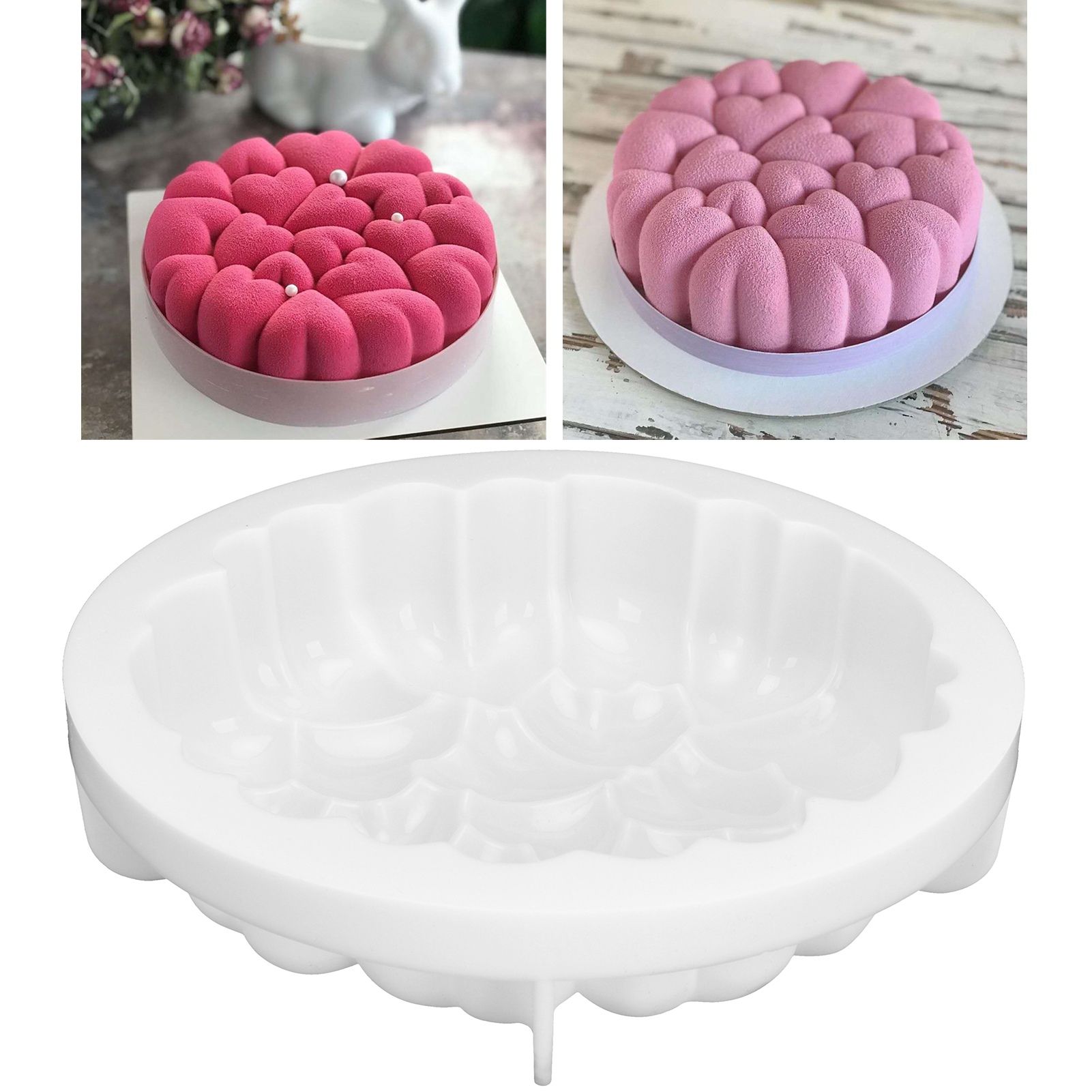 Silicone Mold Splicing Love Heart Shape Mousse Cake Mold for Baking Dessert view 11
