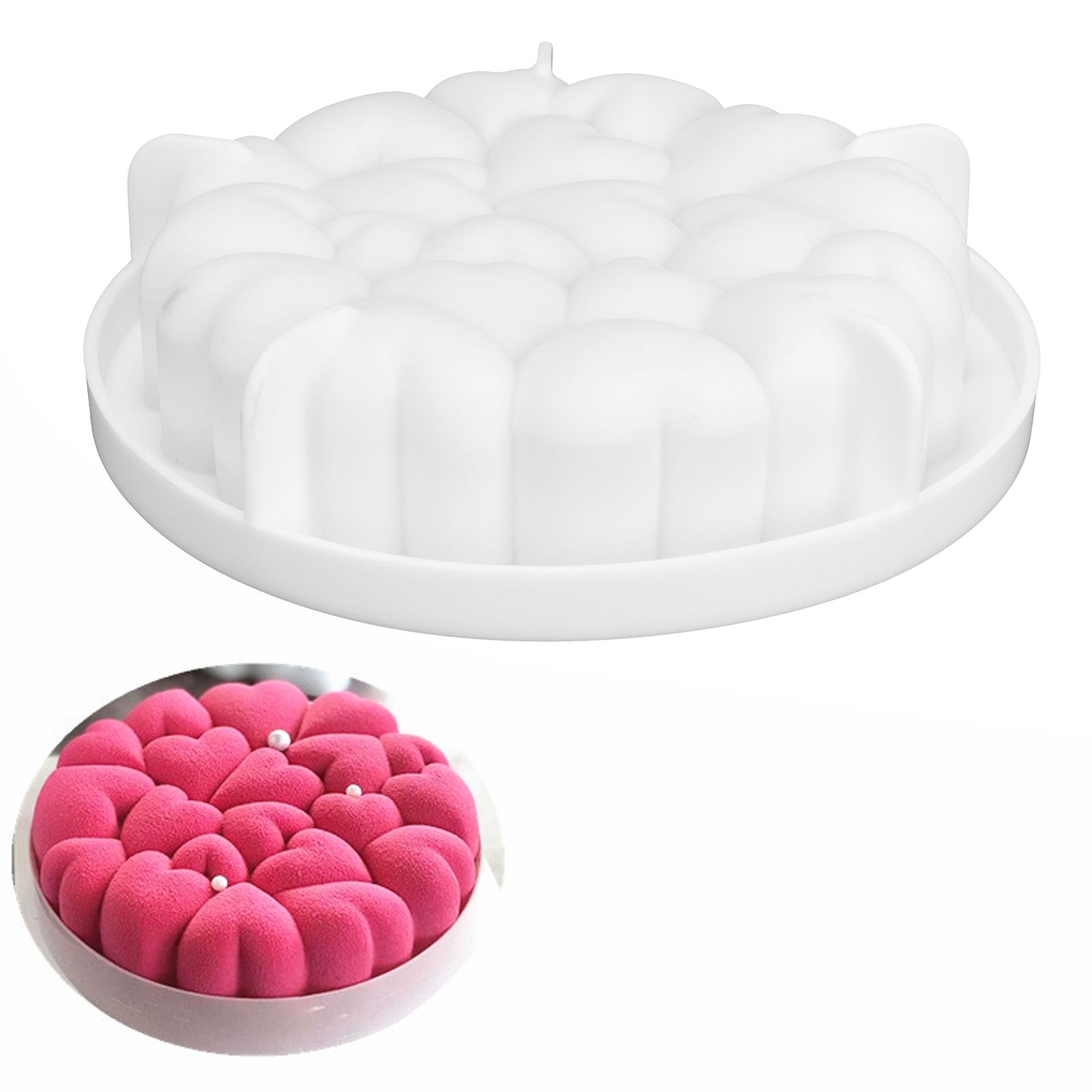 Silicone Mold Splicing Love Heart Shape Mousse Cake Mold for Baking Dessert view 12