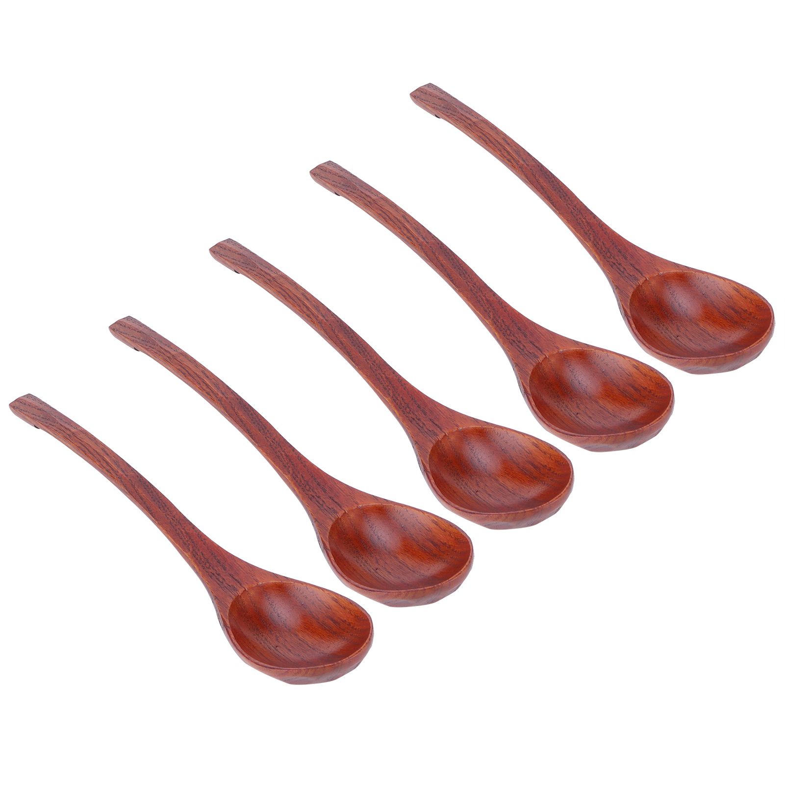 5PCS Japanese Style Wood Spoon Long Handle Soup Spoons Household Tableware view 9