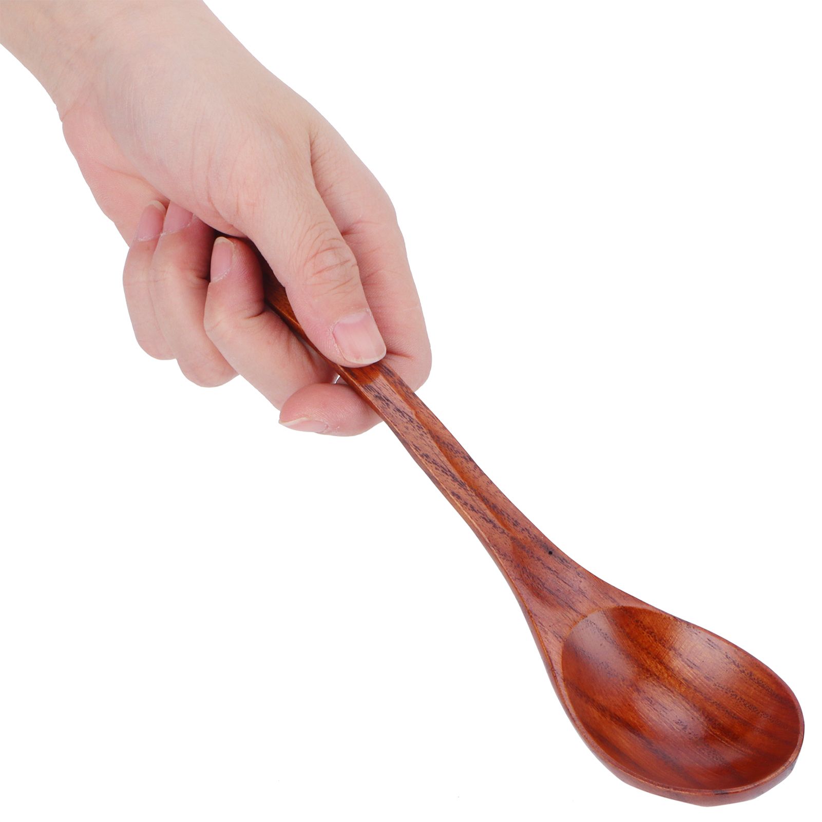 5PCS Japanese Style Wood Spoon Long Handle Soup Spoons Household Tableware view 10
