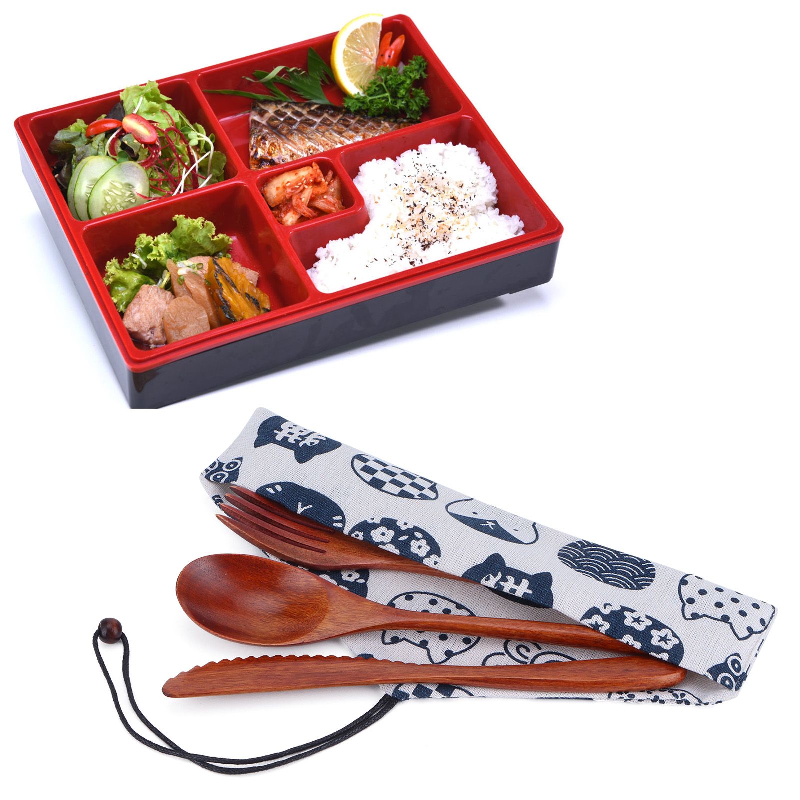 Portable Wooden Cutlery Set Spoon Fork Knife Wood Flatware Dinnerware view 11
