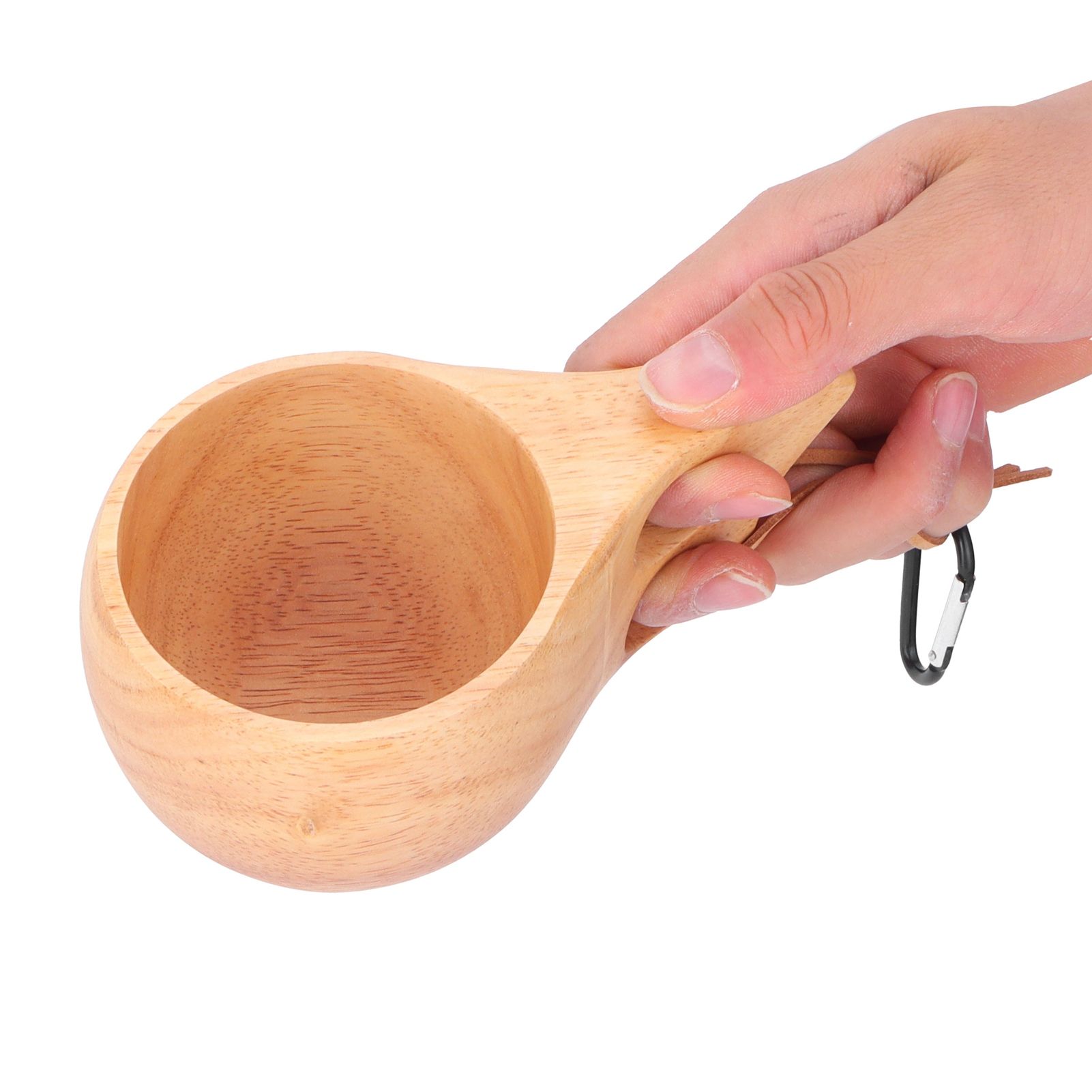200ml Wooden Cup Portable Nordic Style Milk Coffee Mug with Hanging Buckle for view 10