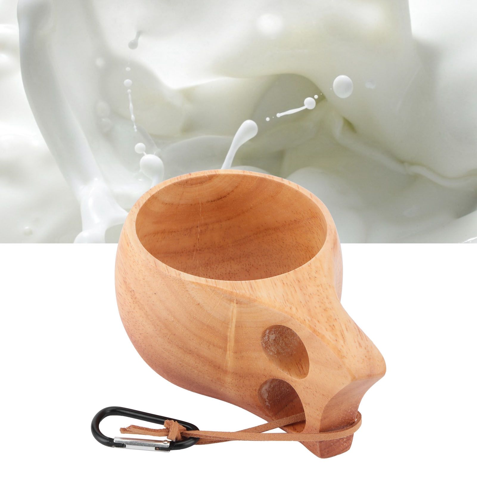 200ml Wooden Cup Portable Nordic Style Milk Coffee Mug with Hanging Buckle for view 12