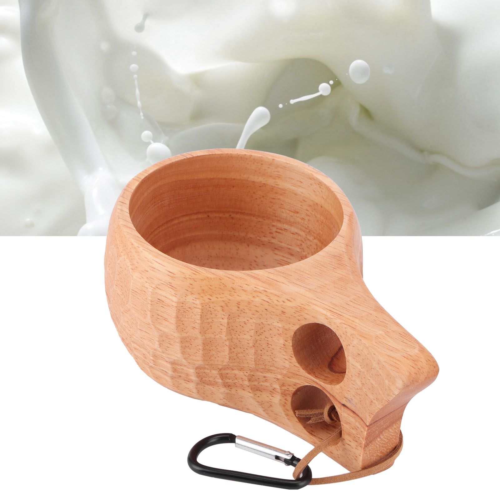200ml Wooden Cup Portable Nordic Style Milk Coffee Mug with Hanging Buckle for view 11