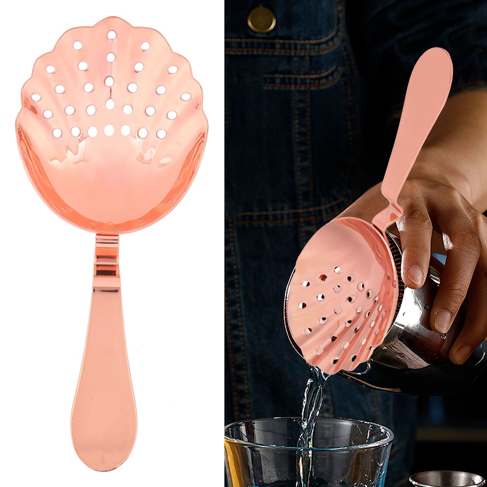 Ice Strainer 304 Stainless Steel Bar Cocktail Ice Drink Filter Bartending view 11