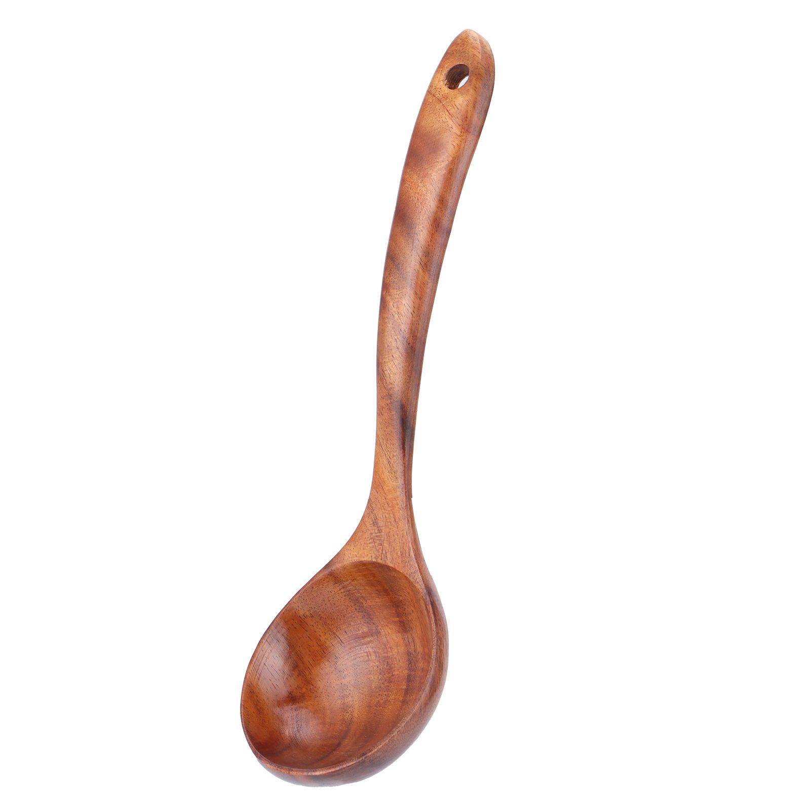 Wooden Spoon AntiScald Cooking Hot Pot Soup Spoon with Long Handle for Home view 2
