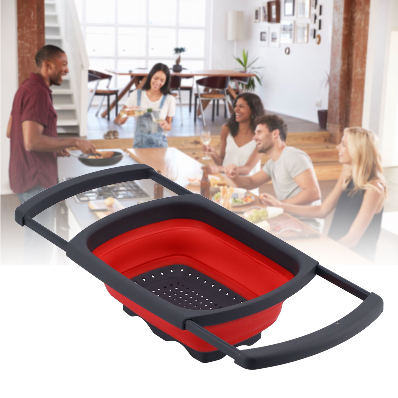 Folding Drain Basket Retractable Fruit Vegetable Washing Draining Basket for view 12