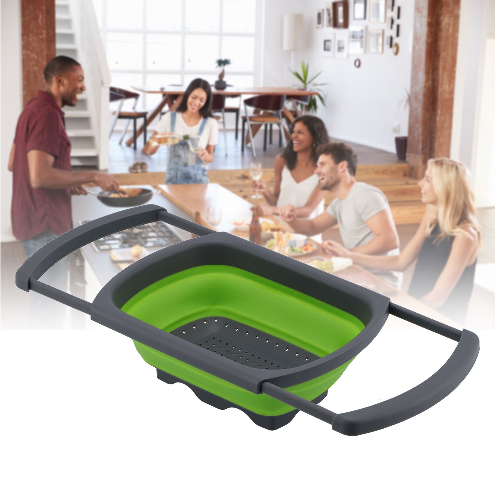 Folding Drain Basket Retractable Fruit Vegetable Washing Draining Basket for view 11