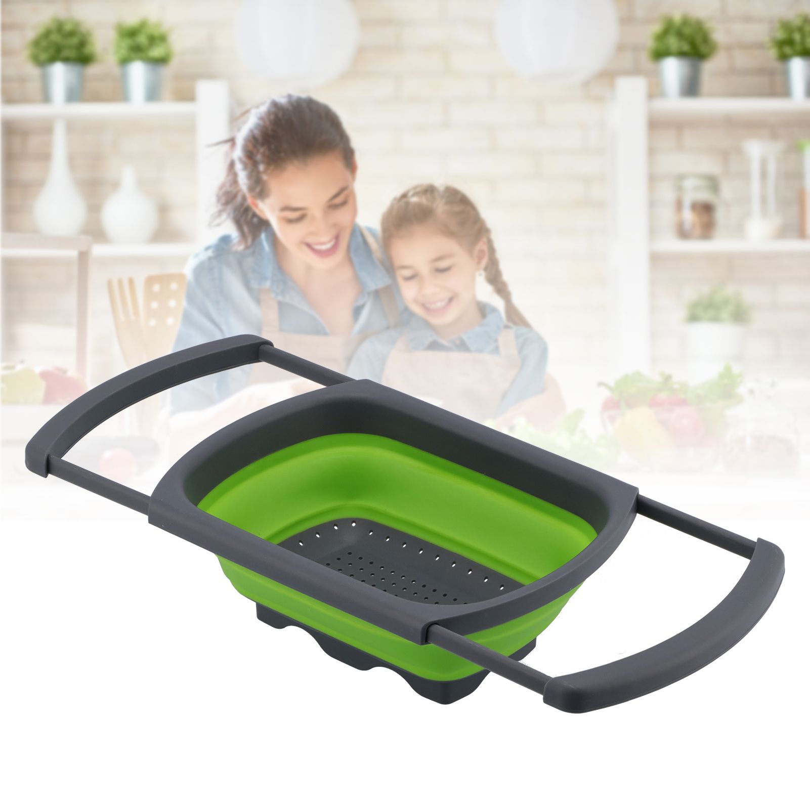 Folding Drain Basket Retractable Fruit Vegetable Washing Draining Basket for view 12