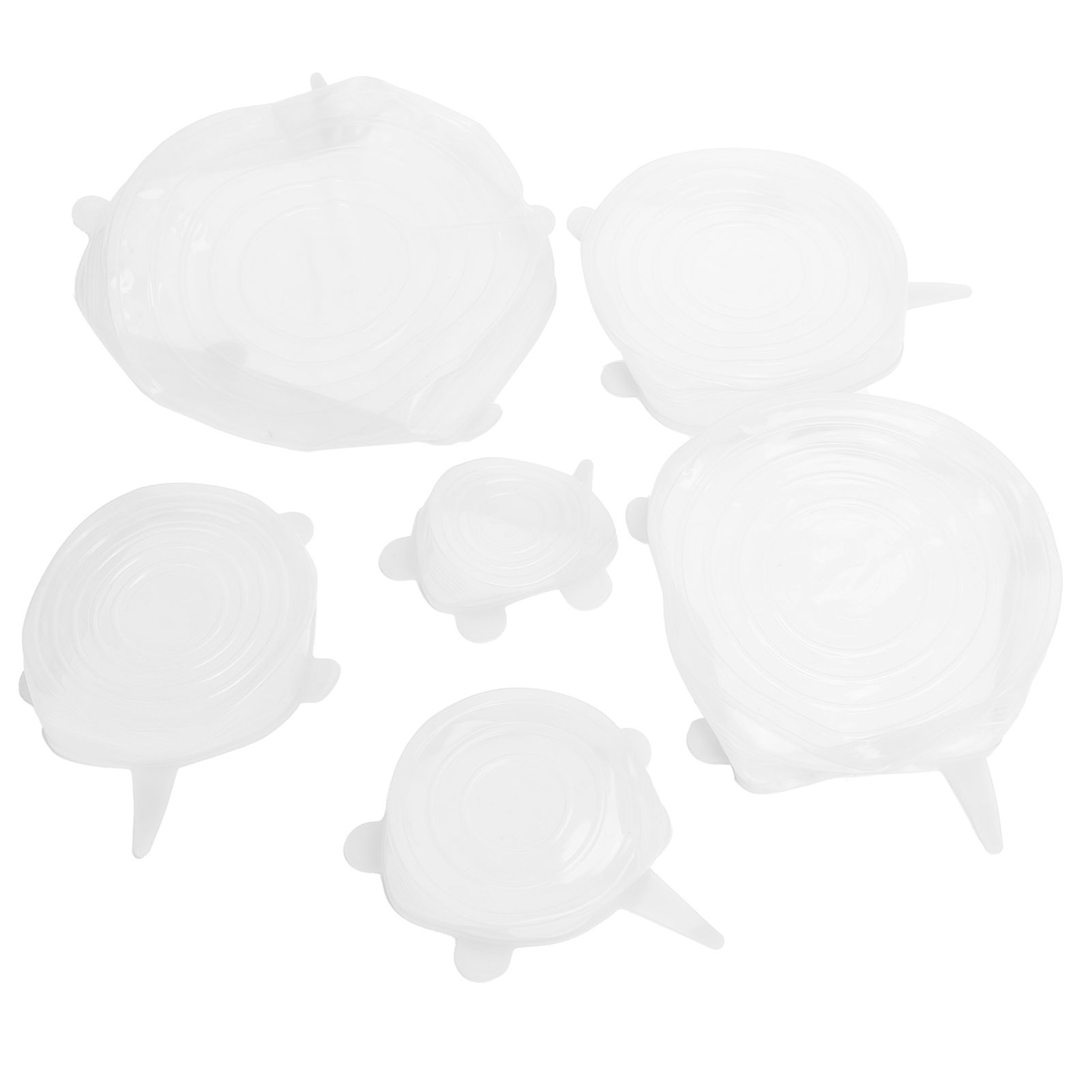 6Pcs Food Sealing Lid Expandable Reusable Vegetable Fruit Sealing Cover for
