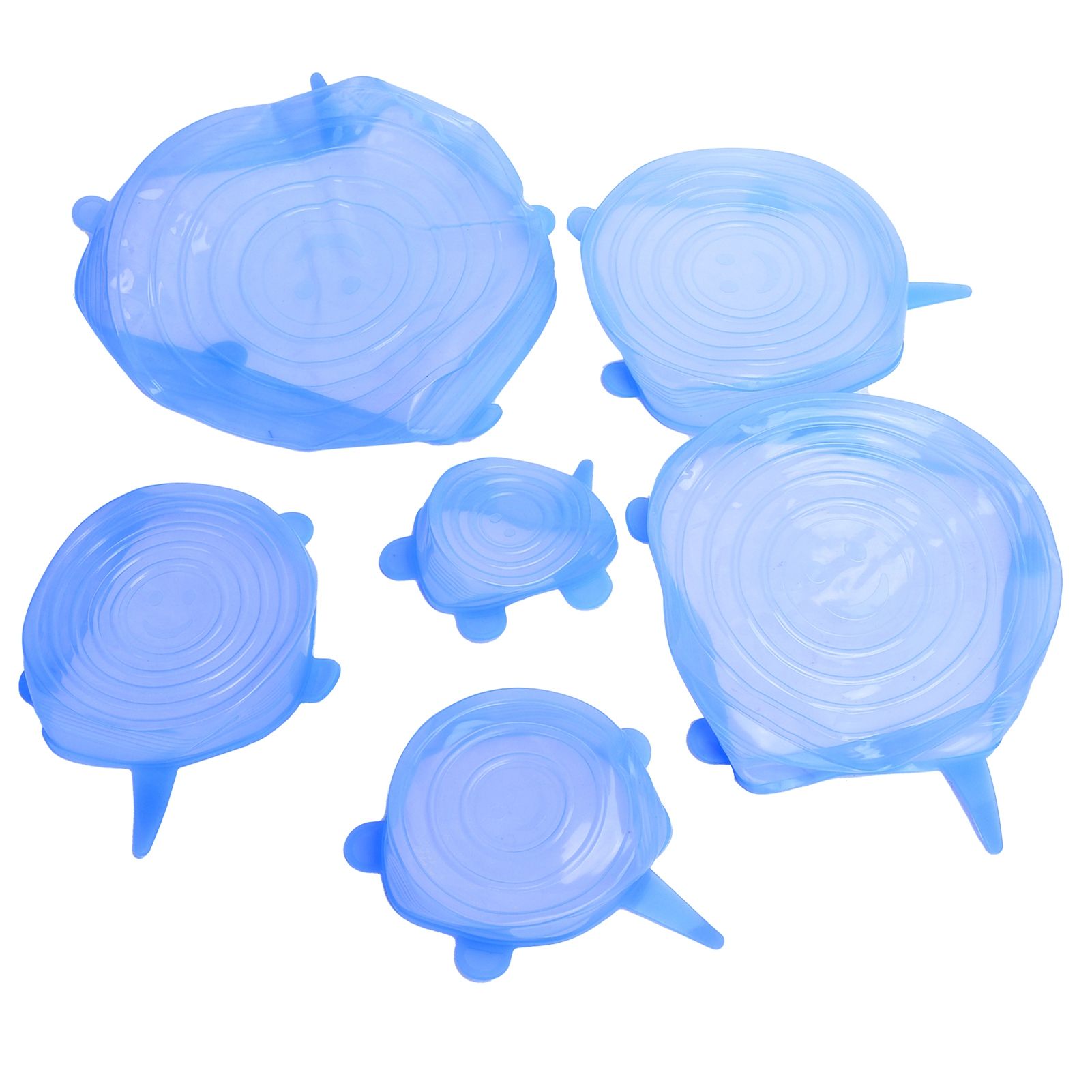 6Pcs Food Sealing Lid Expandable Reusable Vegetable Fruit Sealing Cover for