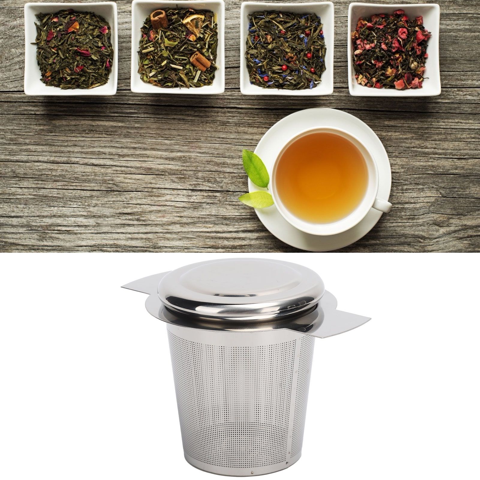 Tea Strainer Loose Leaf Tea Infuser Basket Fine Mesh Filter with Lid Teaware view 12