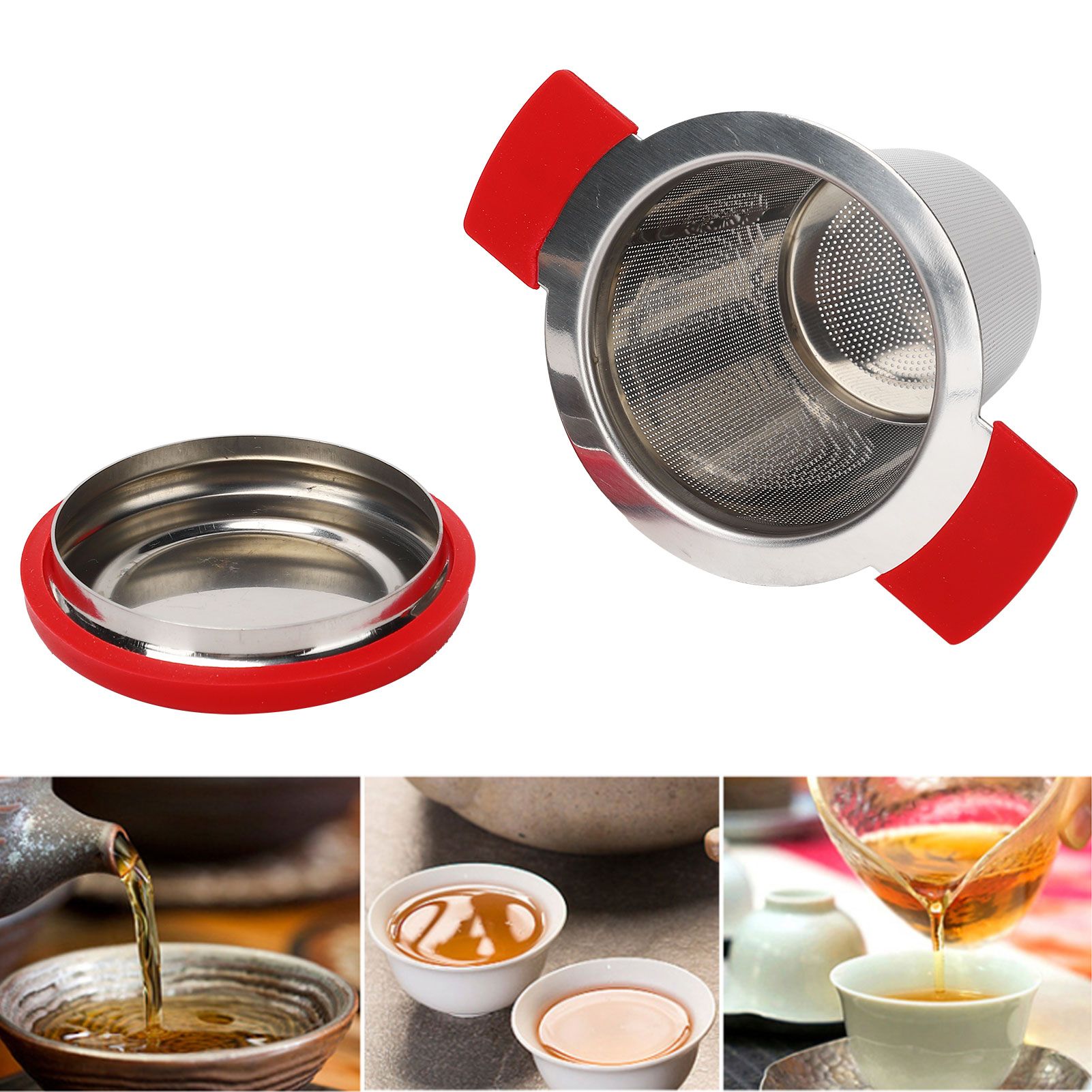 Tea Strainer Loose Leaf Tea Infuser Basket Fine Mesh Filter with Lid Teaware view 11