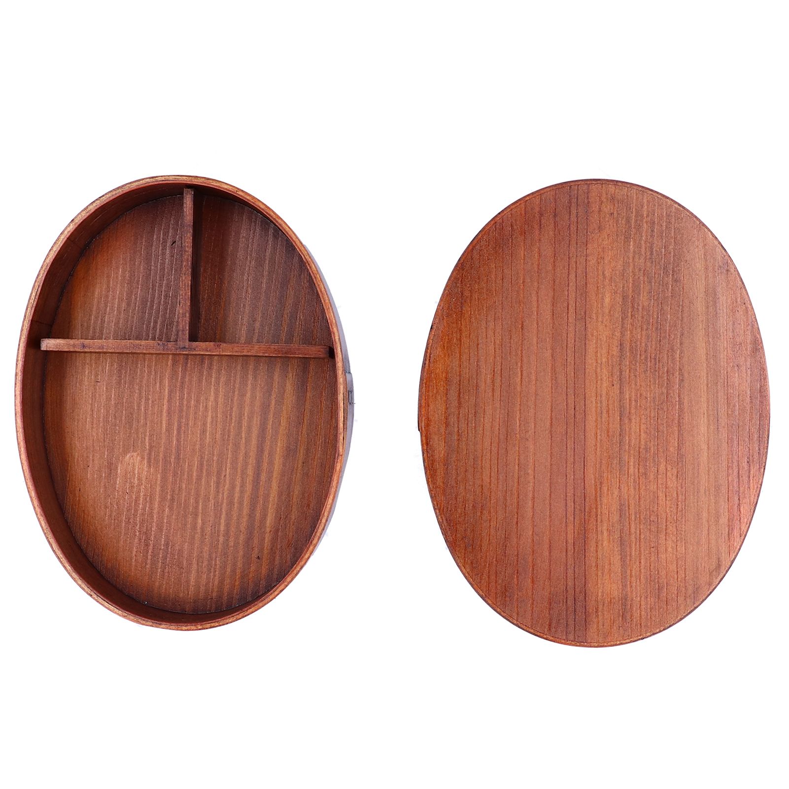 Oval Shape Bento Box Wooden Sushi Lunch Box Food Storage Container for Adult