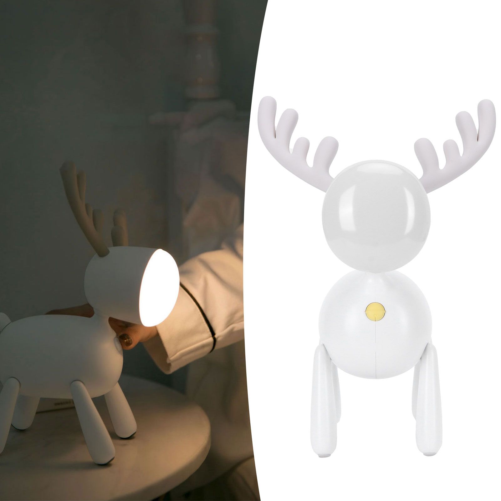 LED Night Light Cartoon Deer-Shaped Table Lamp 1200mAh USB Charging Bedroom view 9