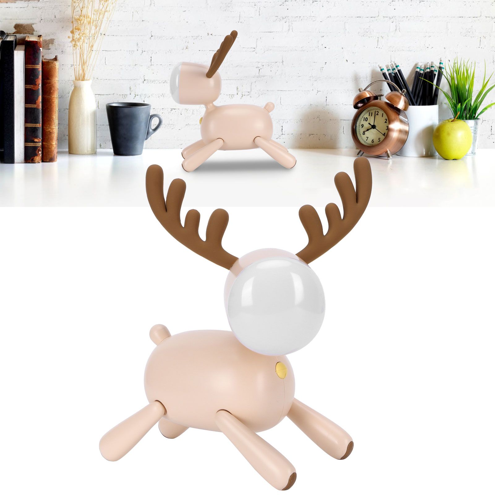LED Night Light Cartoon Deer-Shaped Table Lamp 1200mAh USB Charging Bedroom view 10