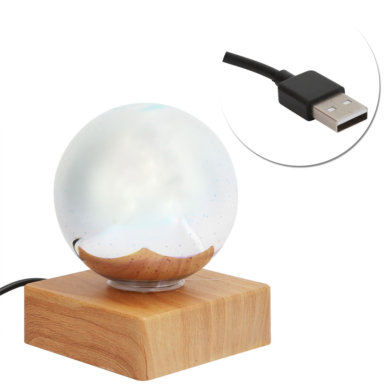 Glass Ball Night Light USB Plug in Bedside Lamp Decorative Lamp Colorful view 11
