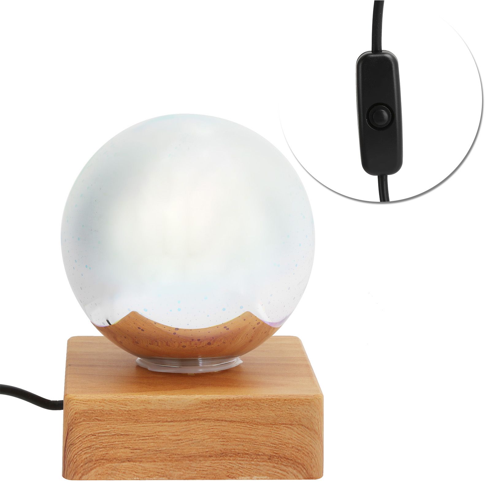 Glass Ball Night Light USB Plug in Bedside Lamp Decorative Lamp Colorful view 12