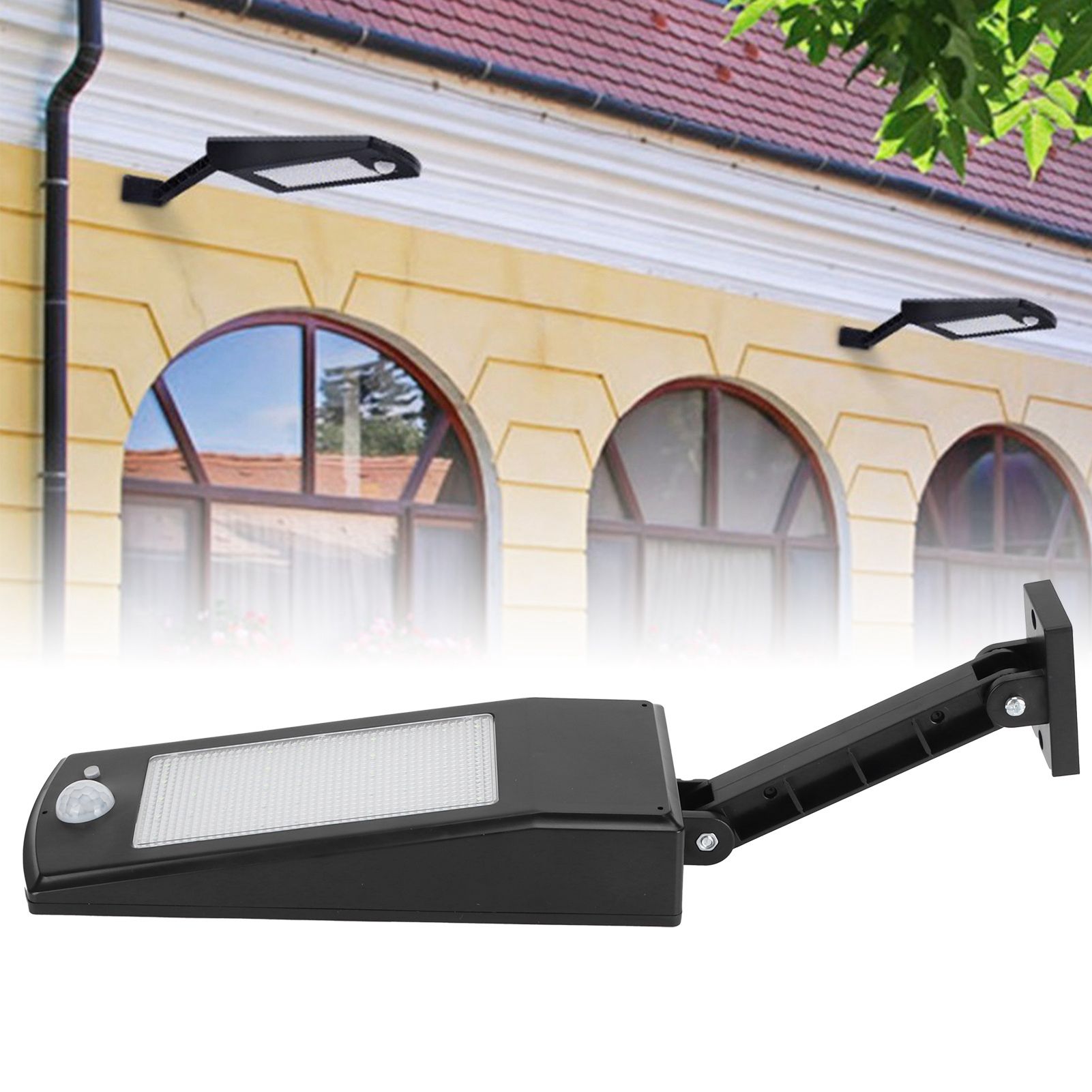 Solar Power Light Outdoor Motion Sensor Lamp for Gardens Yards Parks Streets Black view 9