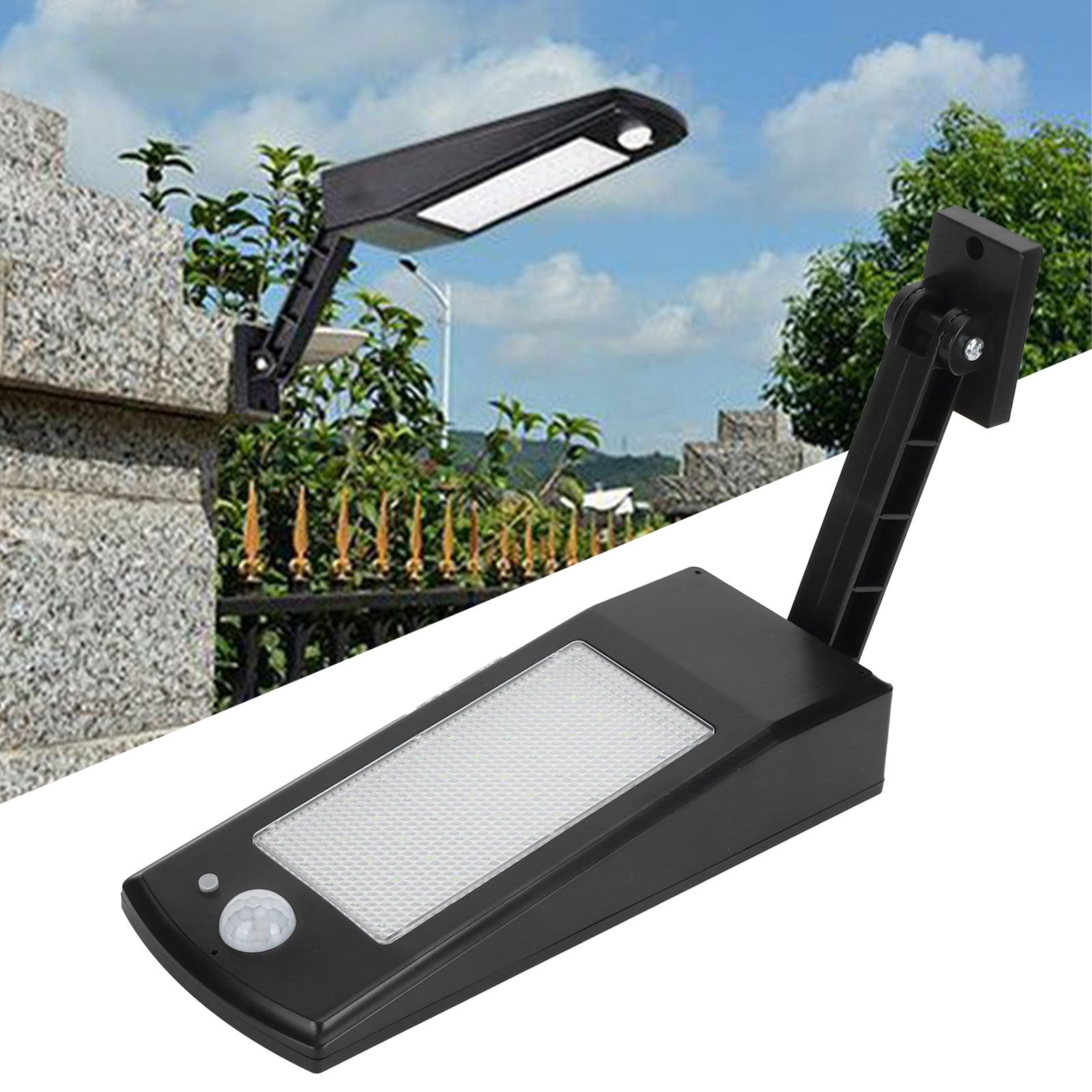 Solar Power Light Outdoor Motion Sensor Lamp for Gardens Yards Parks Streets Black view 10