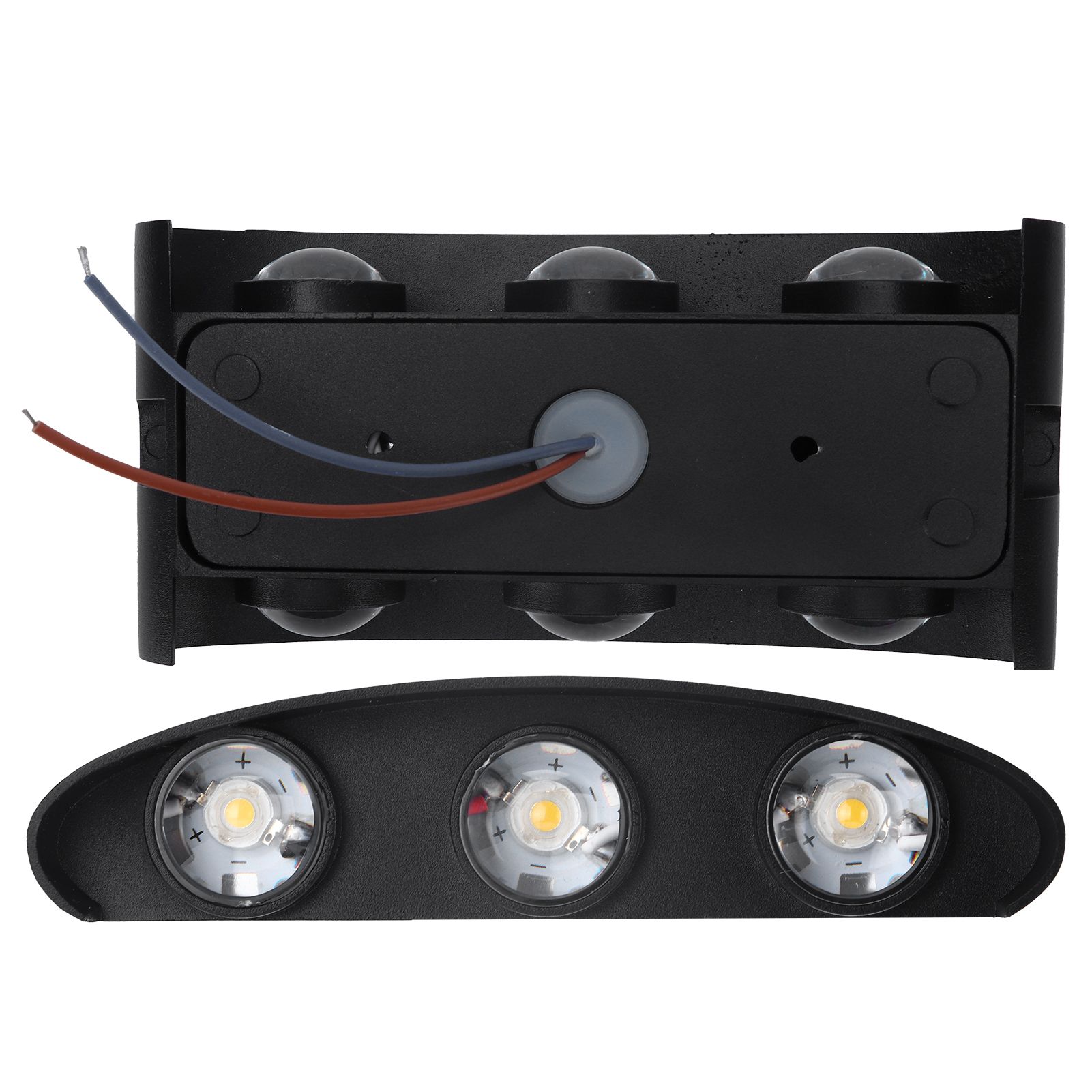 6W LED Wall Light Aluminium Black Shell Warm Light Up Down Lighting Decoration view 6