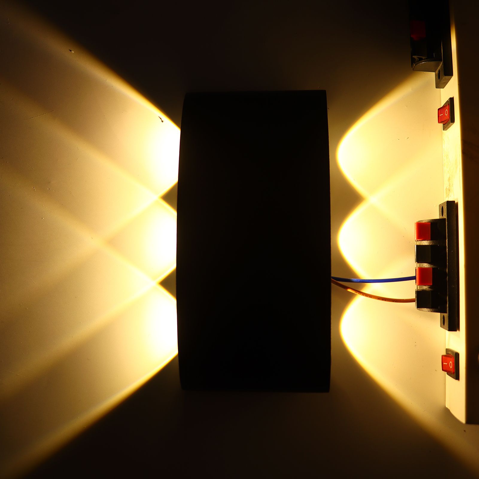6W LED Wall Light Aluminium Black Shell Warm Light Up Down Lighting Decoration view 11