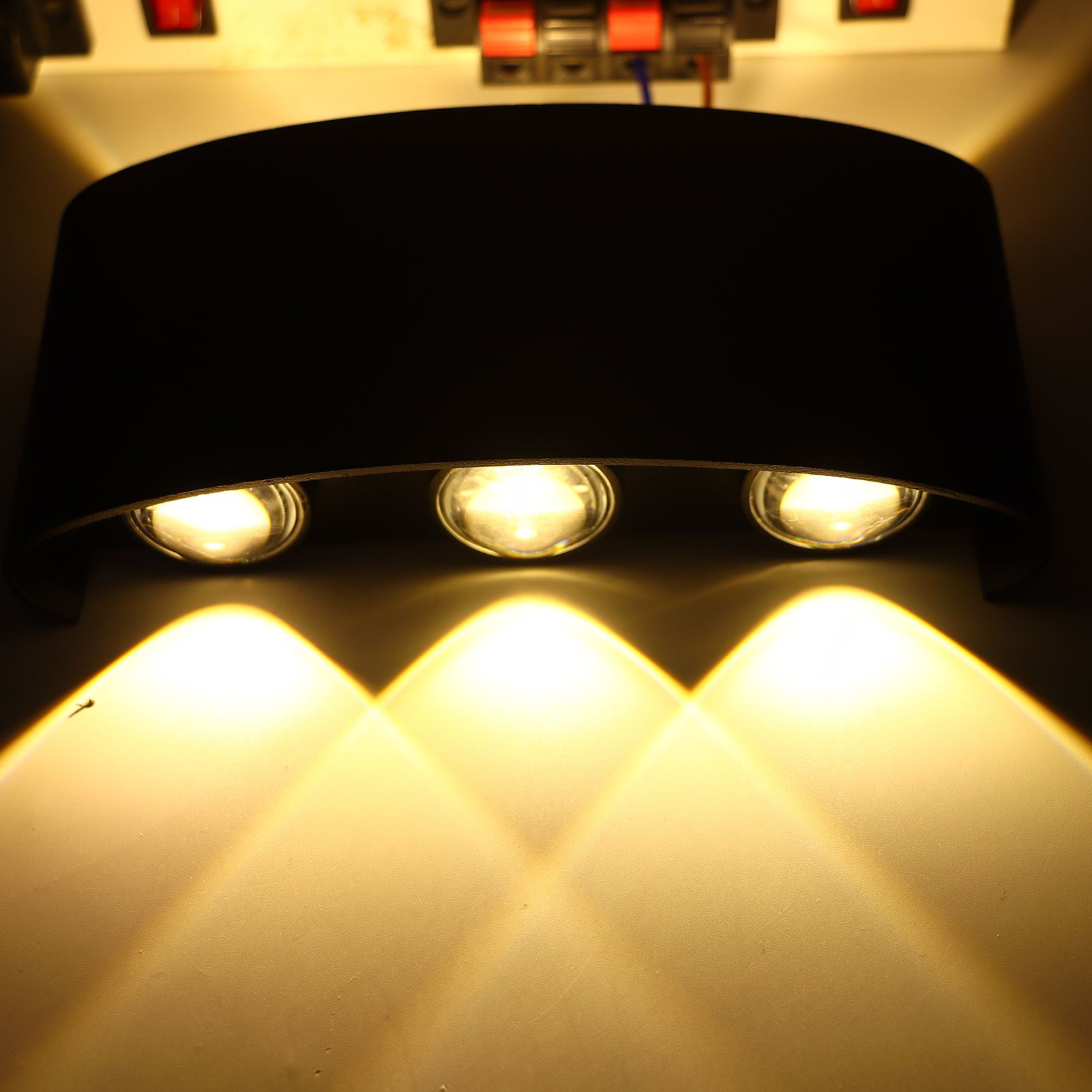 6W LED Wall Light Aluminium Black Shell Warm Light Up Down Lighting Decoration view 12
