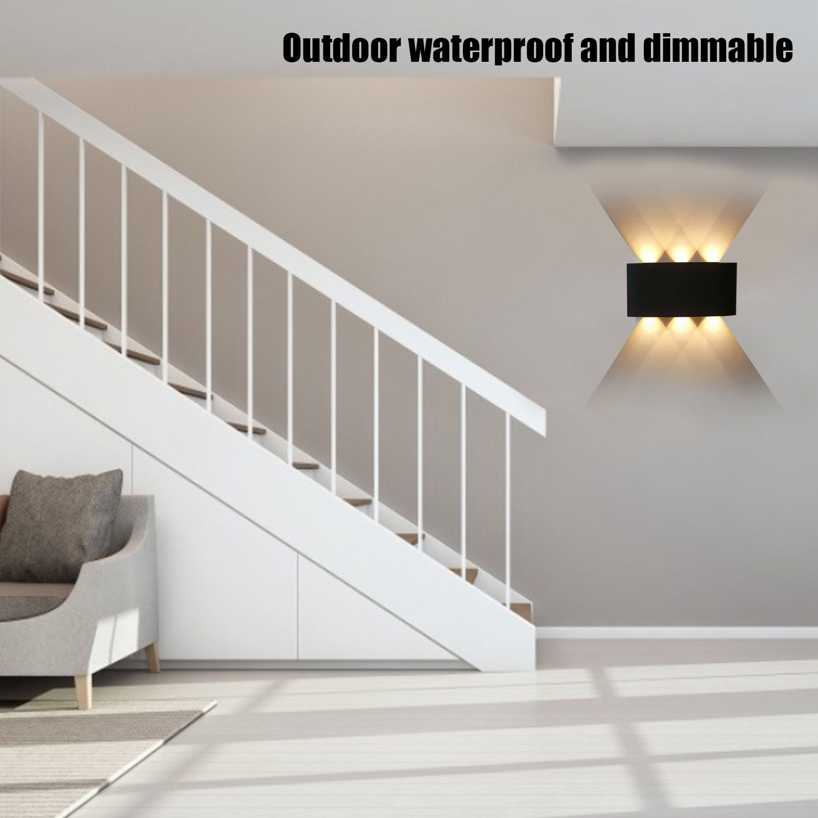 6W LED Wall Light Aluminium Black Shell Warm Light Up Down Lighting Decoration view 14