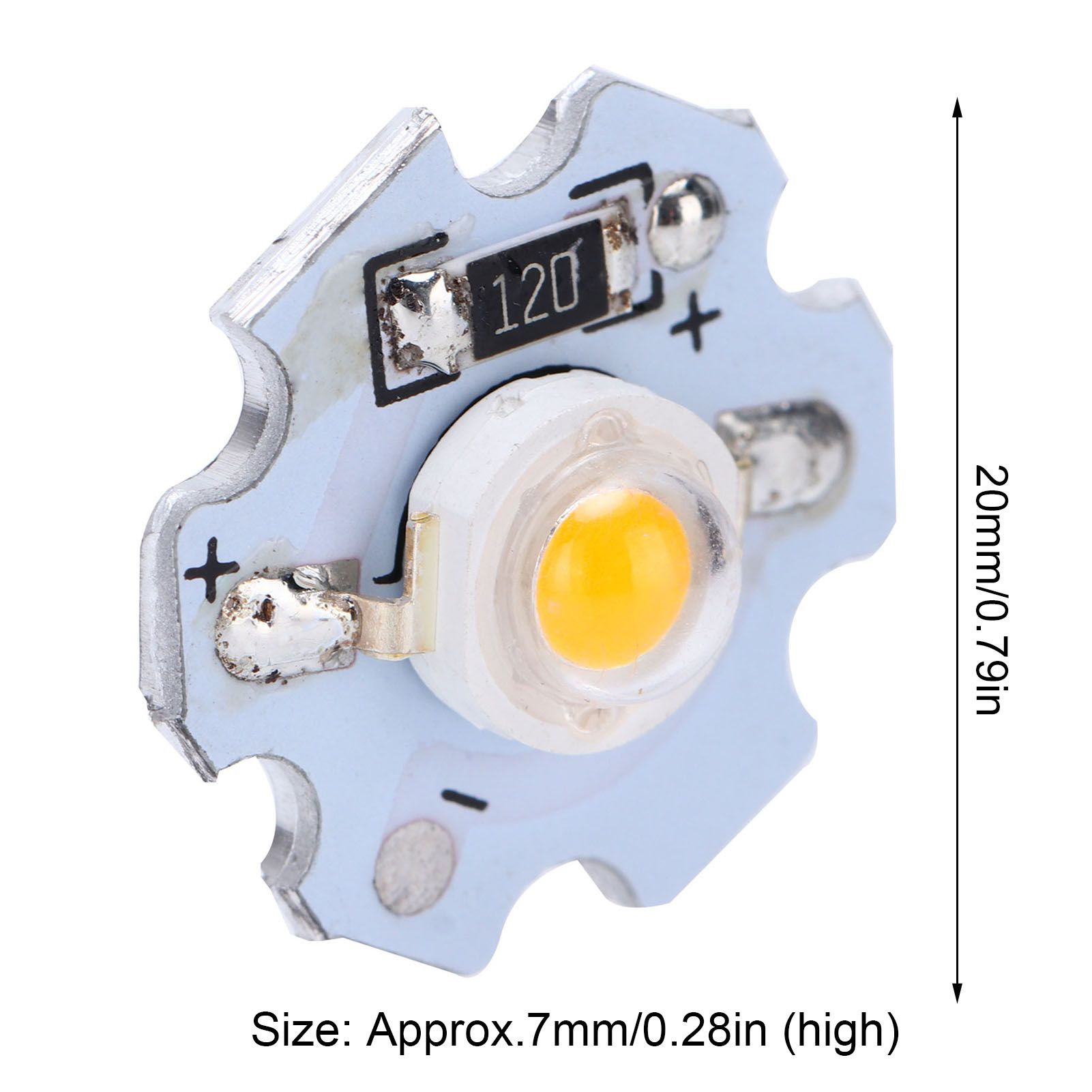 25Pcs 0.5W 5V High Power LED Lamp Bead Light Source Chip with Aluminum view 13