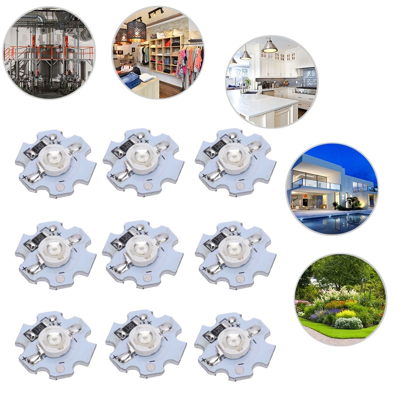 25Pcs 0.5W 5V High Power LED Lamp Bead Light Source Chip with Aluminum view 12