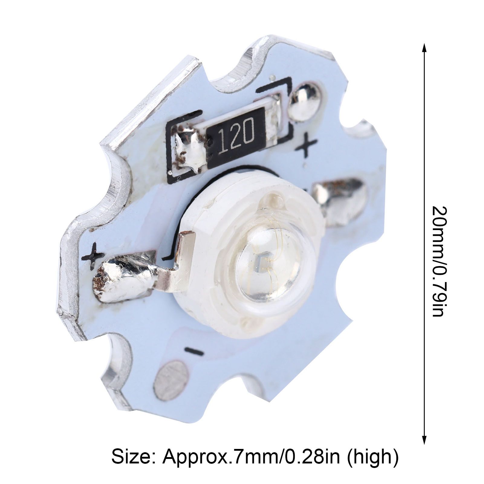 25Pcs 0.5W 5V High Power LED Lamp Bead Light Source Chip with Aluminum view 13