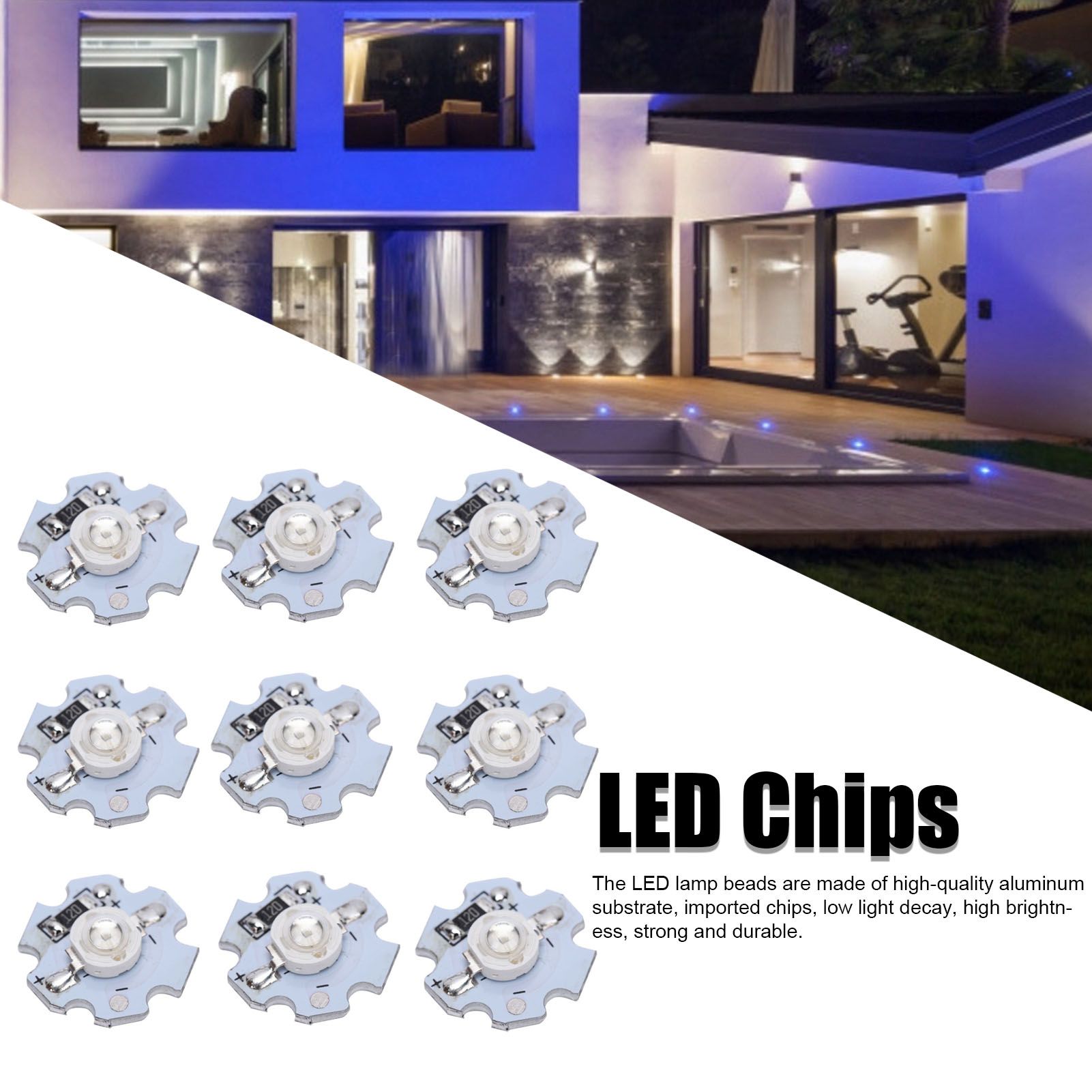25Pcs 0.5W 5V High Power LED Lamp Bead Light Source Chip with Aluminum view 14