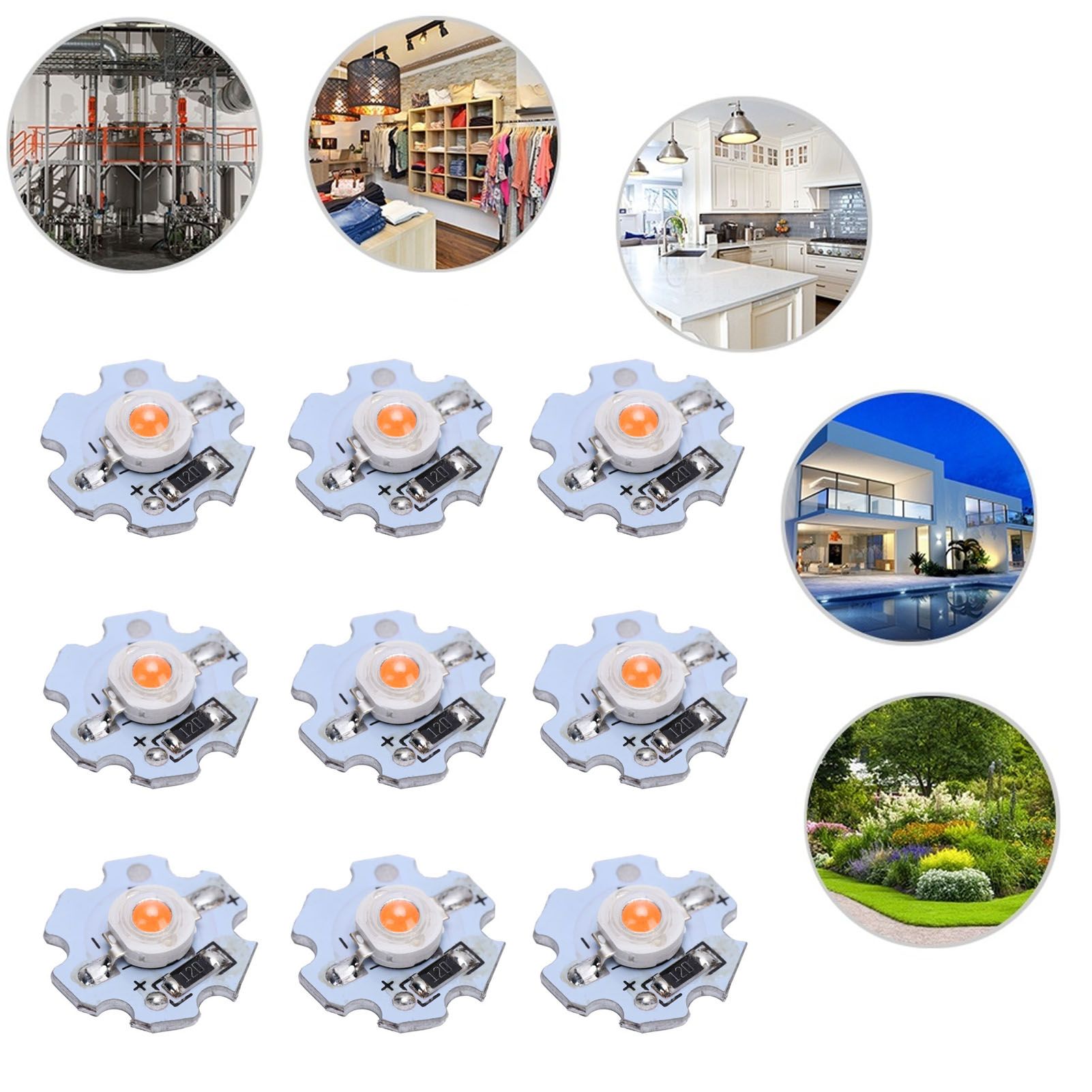 25Pcs 0.5W 5V High Power LED Lamp Bead Light Source Chip with Aluminum view 11