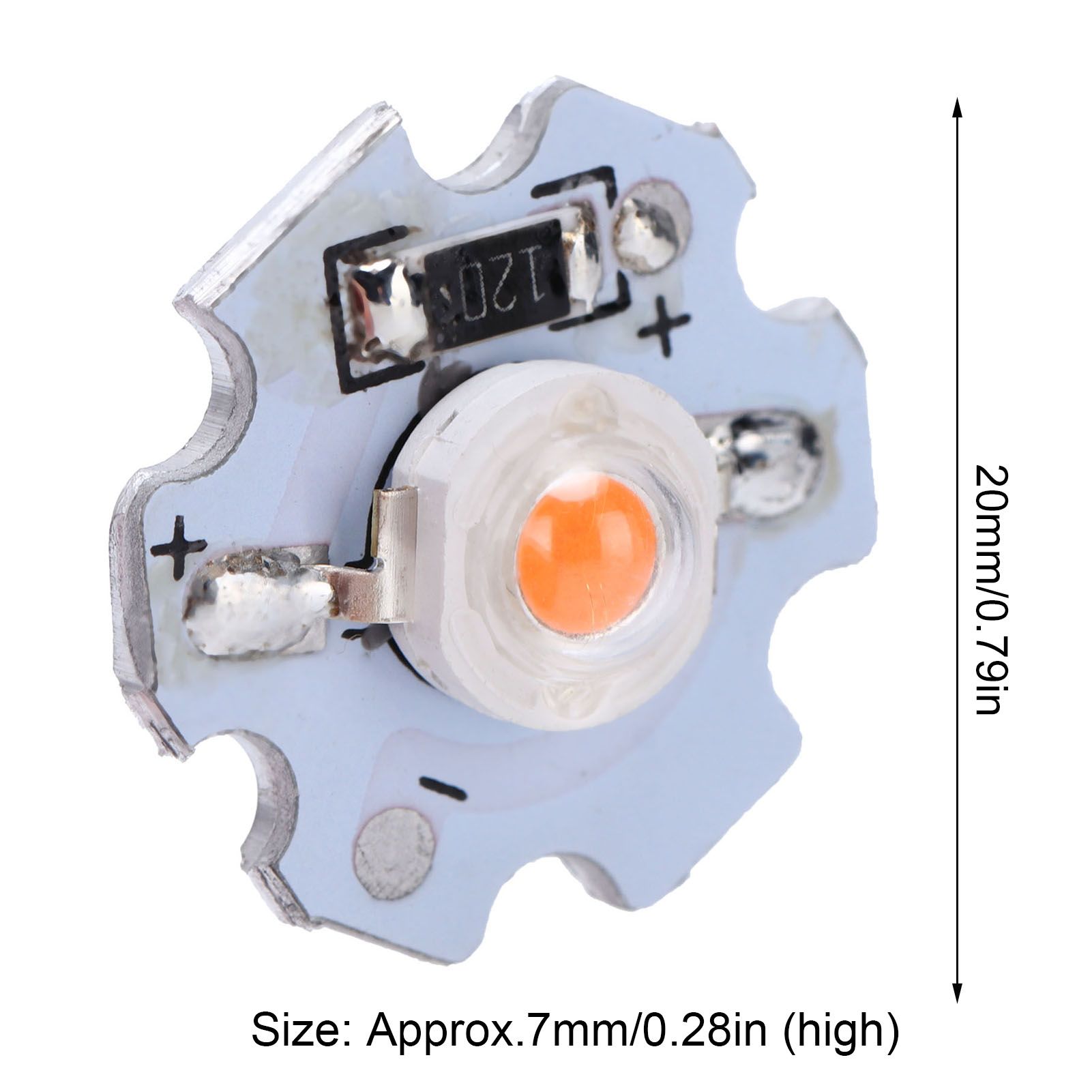 25Pcs 0.5W 5V High Power LED Lamp Bead Light Source Chip with Aluminum view 13